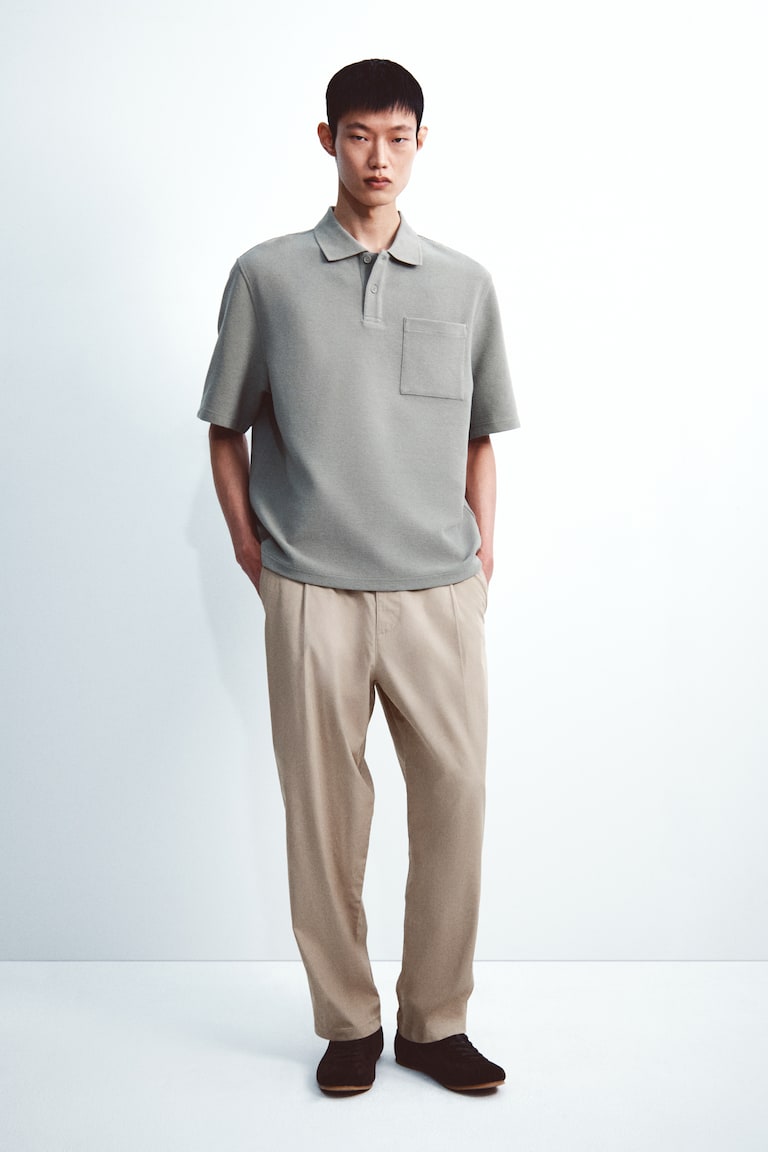 Dress Pants Hm Slacks Loose-Fit Pants Beige Men H&M PH