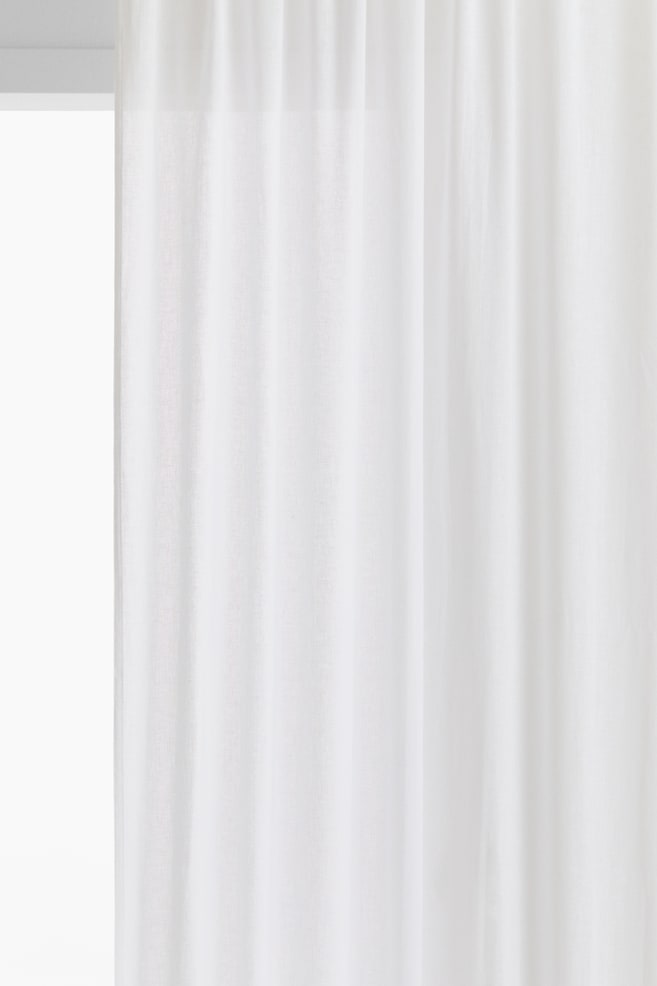 1-pack wide linen-blend curtain length - White/Beige/Beige/Light blue - 1