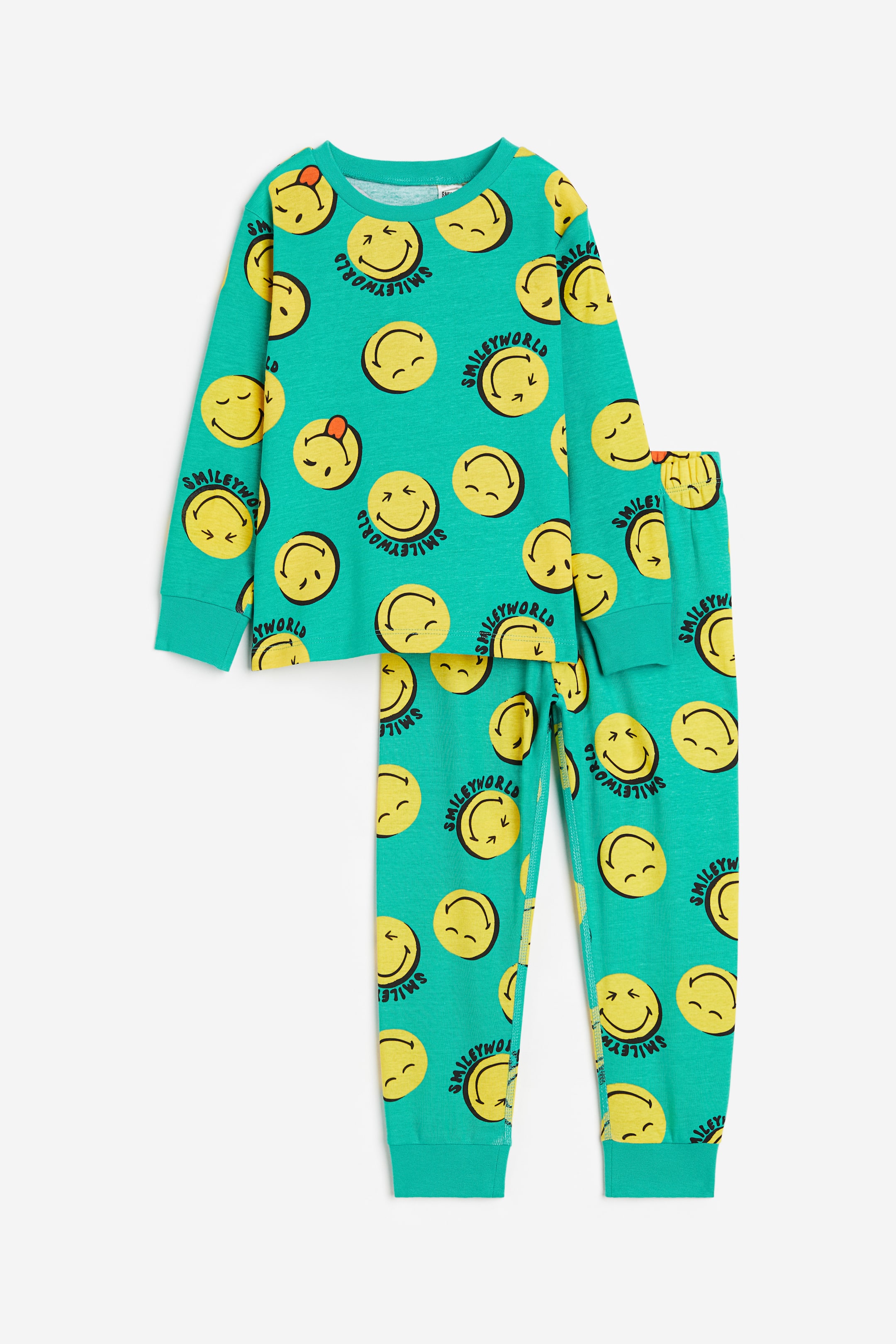 View larger image: Printed pyjamas - Bright green/SmileyWorld® - Kids | H&M MY 1