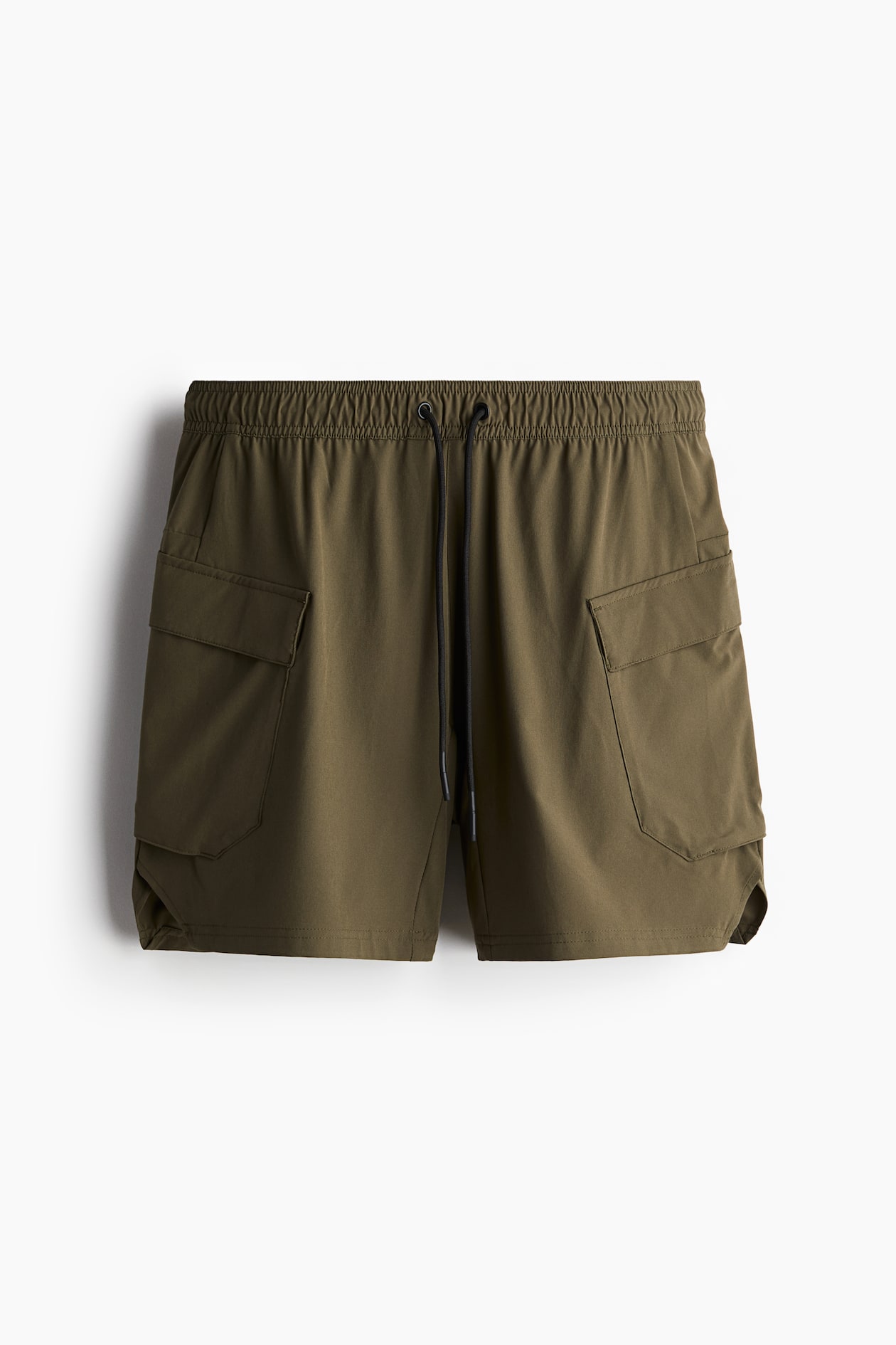 Mid-Length Cargo Sports Shorts with DryMove™ Dark khaki green