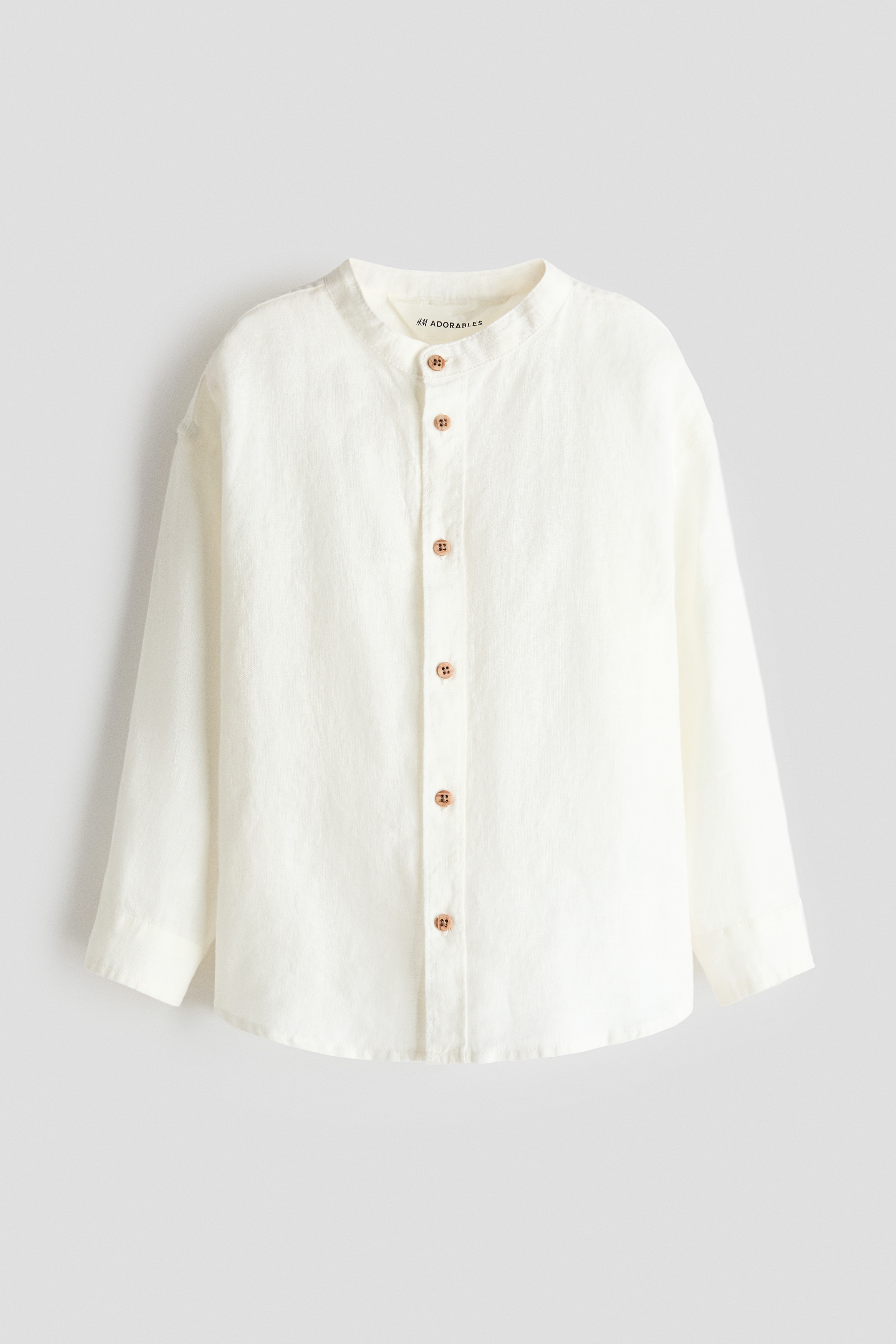 Linen Shirt - White/Navy blue