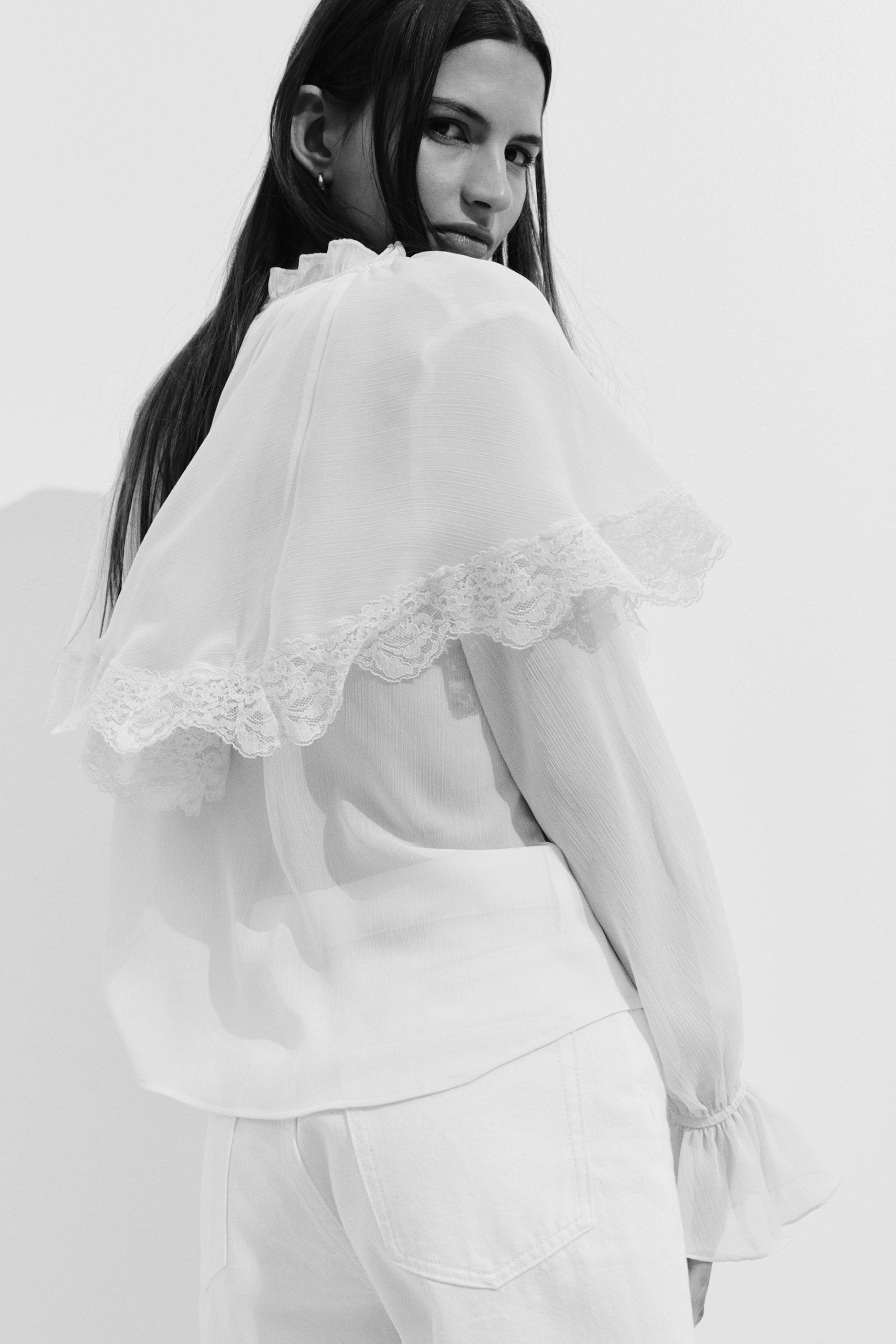Cape-Detail Blouse