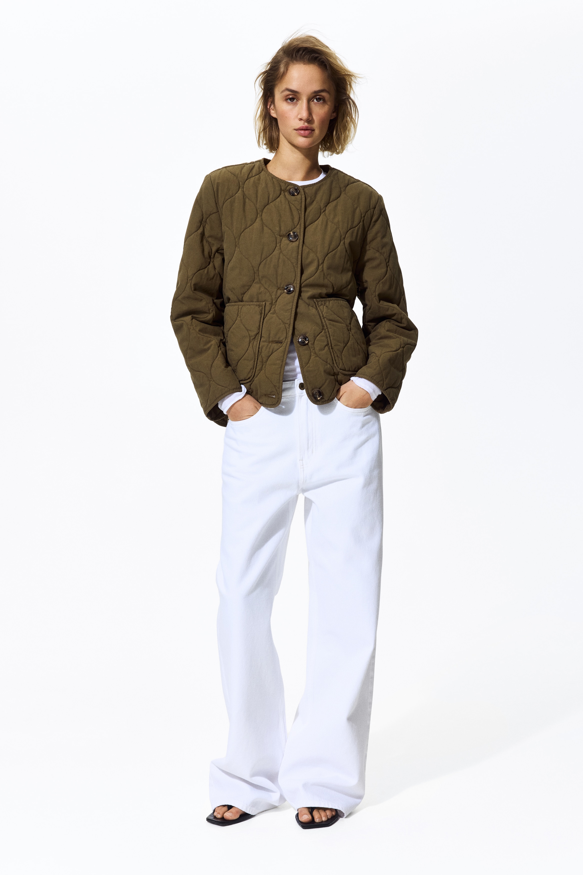 Καπιτονέ μπουφάν - Σκούρο χακί/Σκούρο καφέ