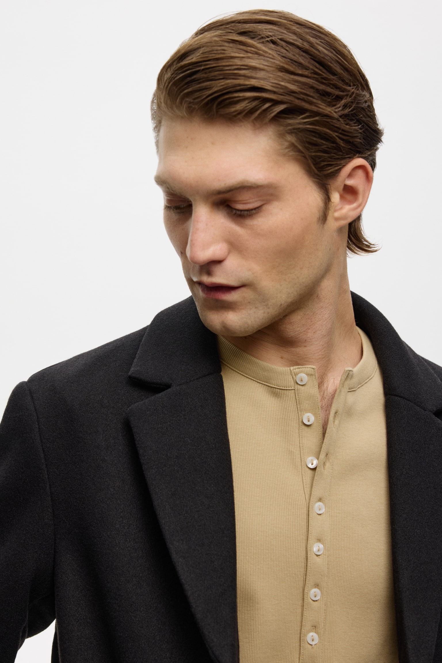 Single-breasted coat - Black/Grey/Dark brown/Beige/Beige - 3