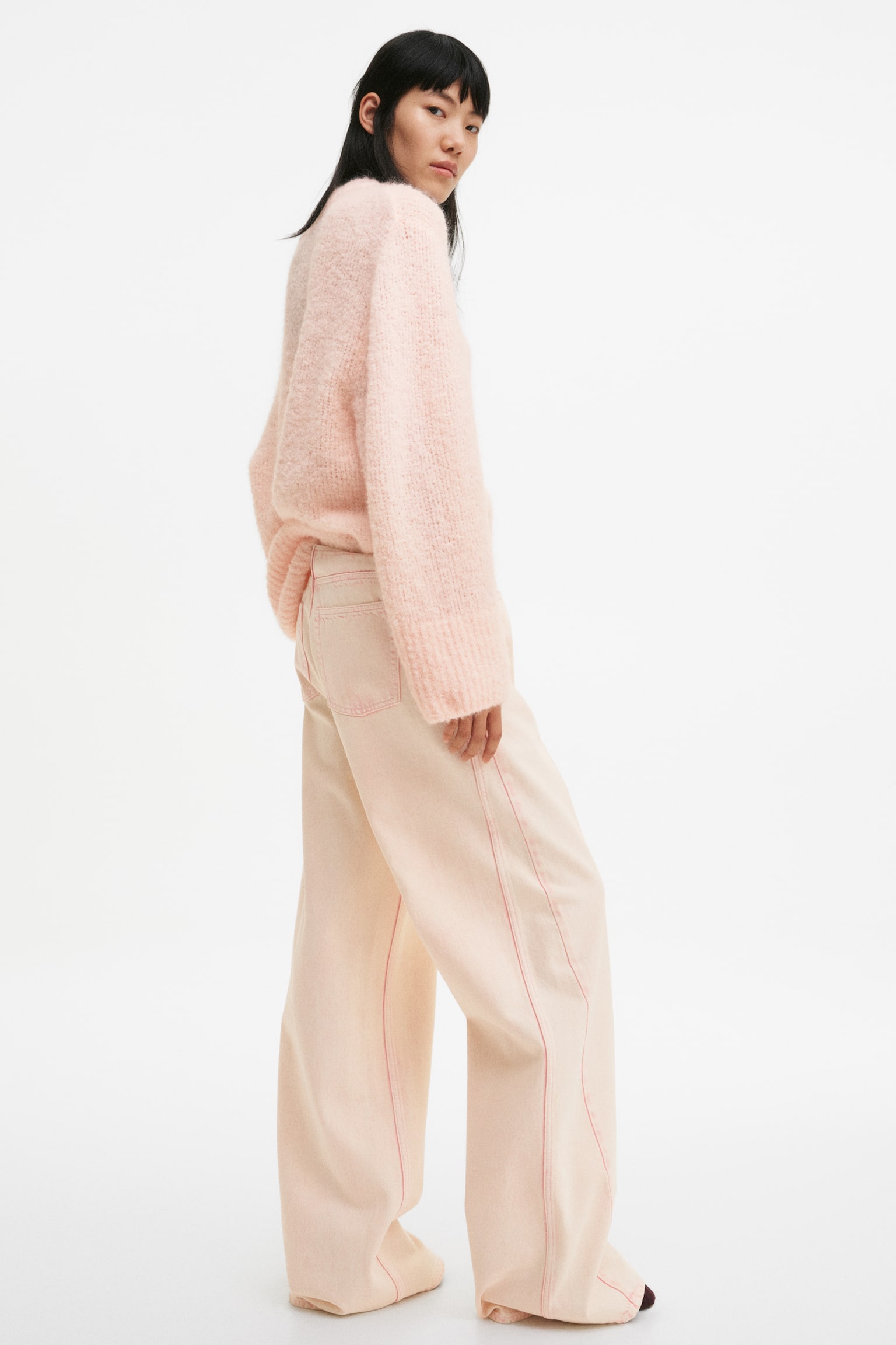 Baggy Low Jeans - Rosa pálido/Azul denim - 4