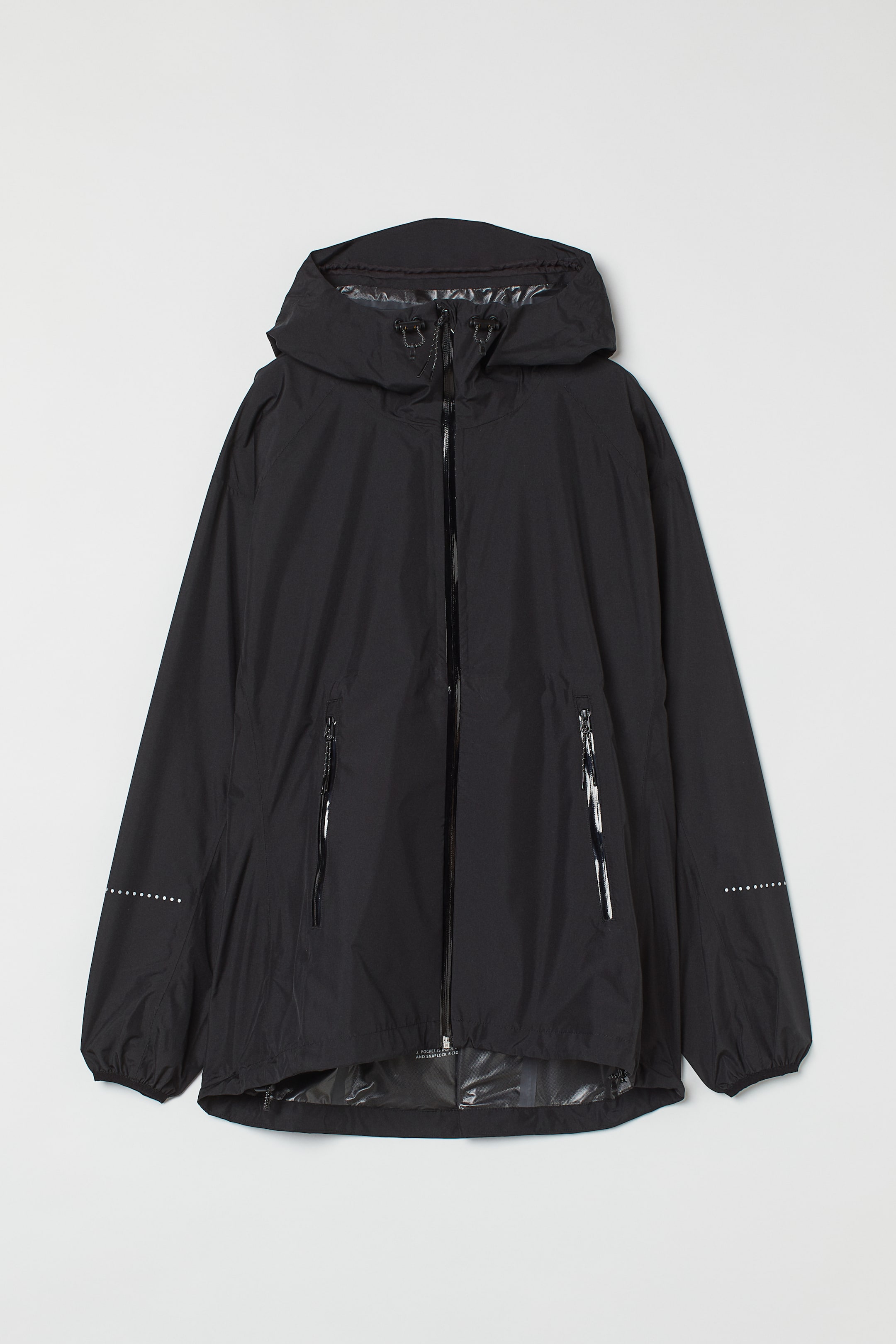 Faltbare Hardshelljacke - Langarm - Normale Länge - Schwarz 
