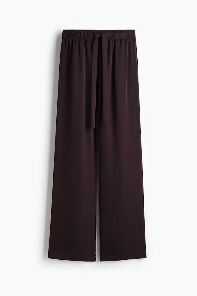 Drawstring twill trousers - Burgundy/Light beige/Brown striped/Light turquoise/Striped/Black/Striped/Mole/Black/Floral - 1