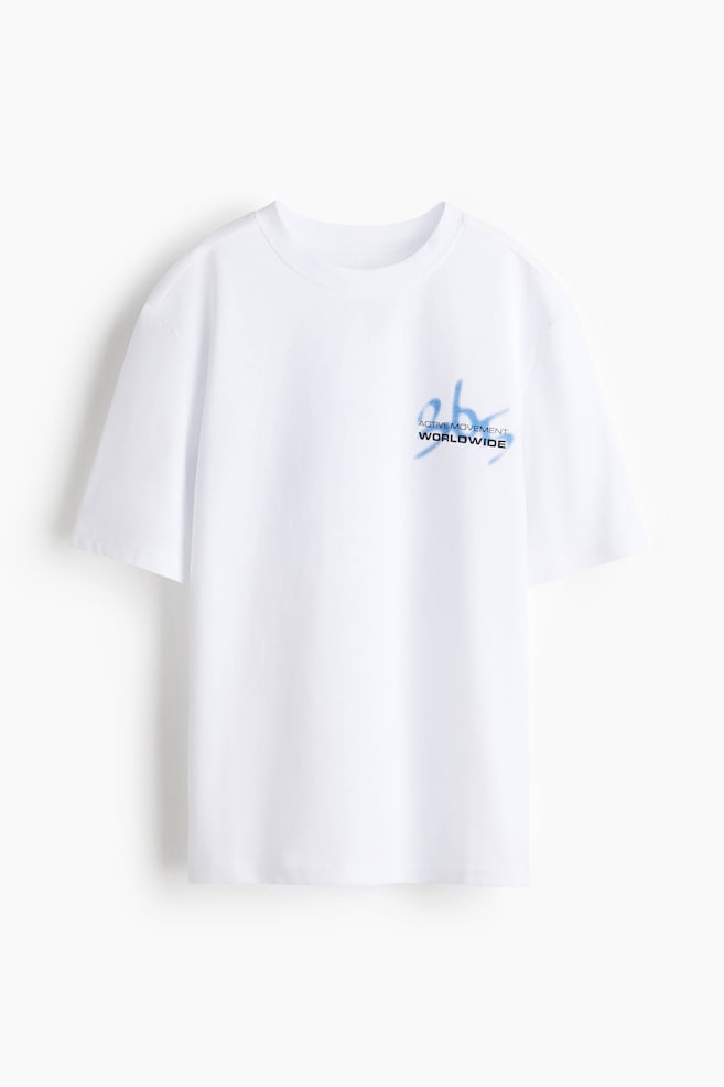 Printed sports top with DryMove™ - White/Active Movement - 1