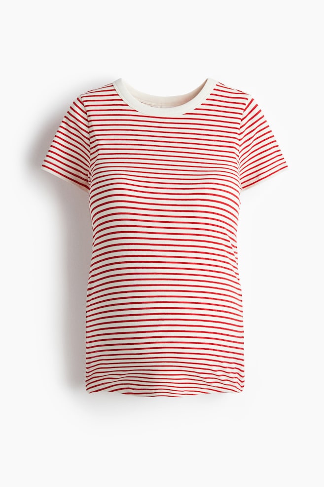 MAMA Ribbed top - Cream/Red striped/White/Red striped/White/Striped/Cream/Black striped/Light blue/Striped - 1