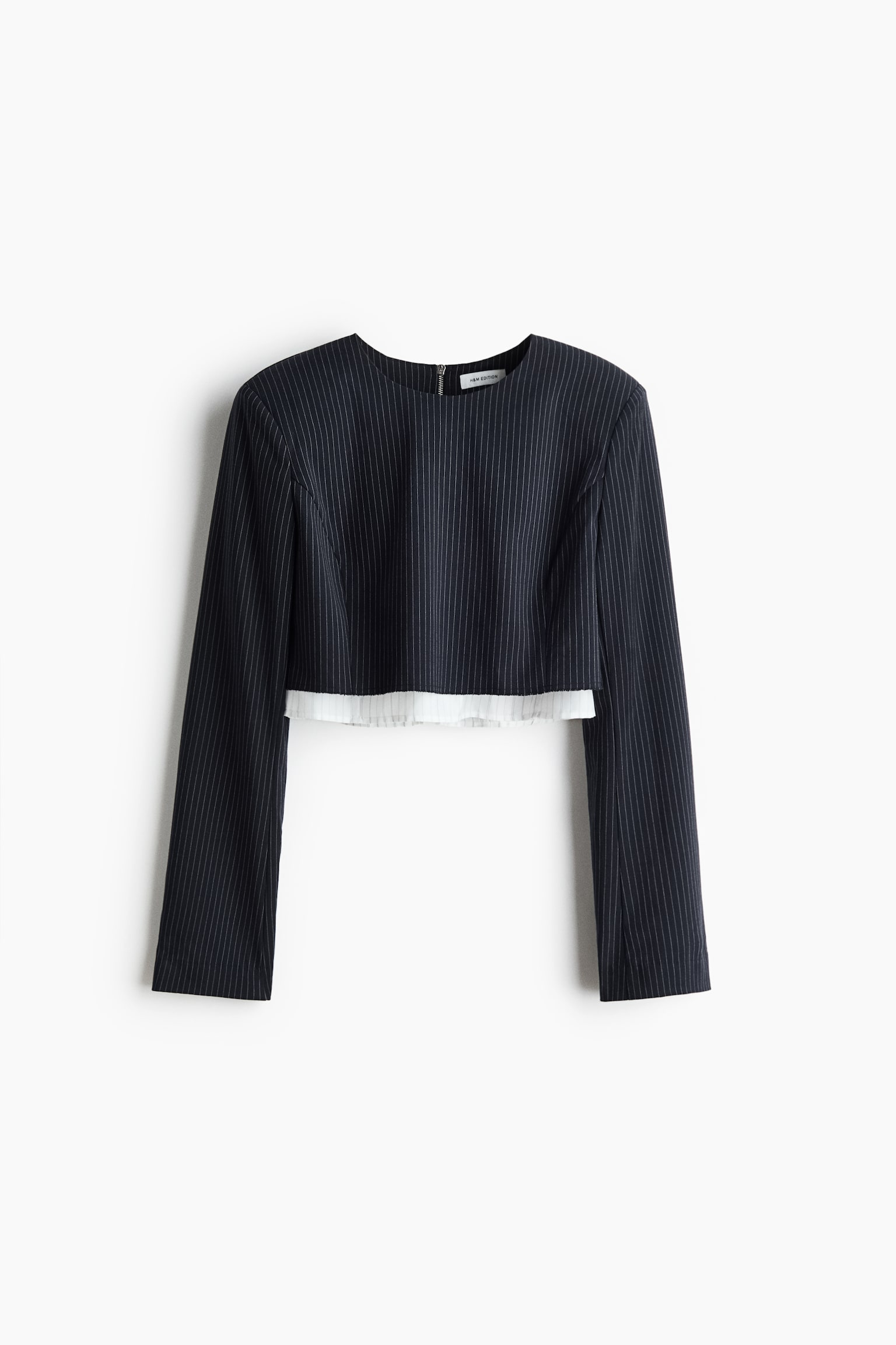 Женский топ H&M Layered Crop Top, цвет: Тёмно-синий — фото 1