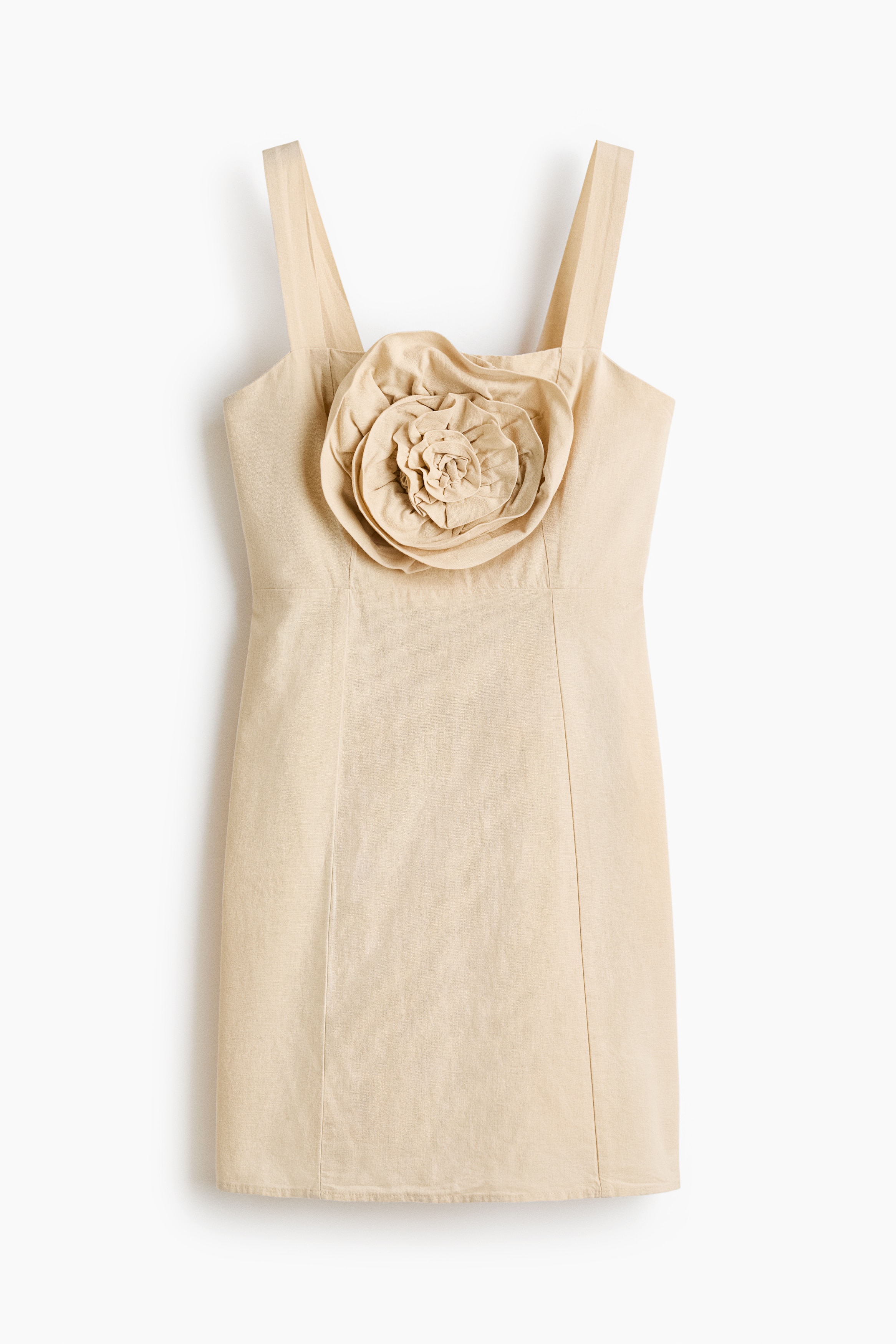Appliquéd Dress - Light beige
