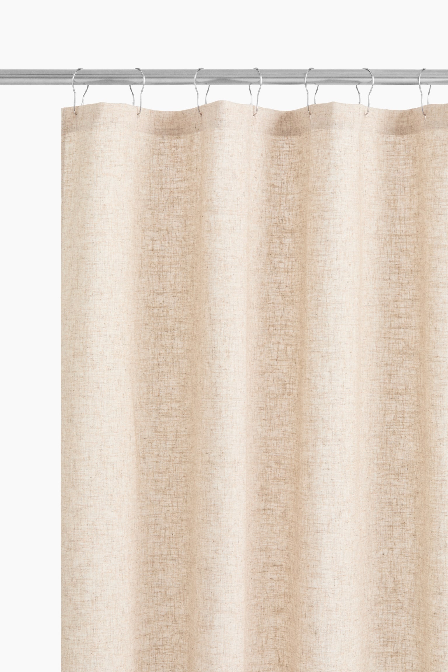 Linen-blend shower curtain - Light beige - 1