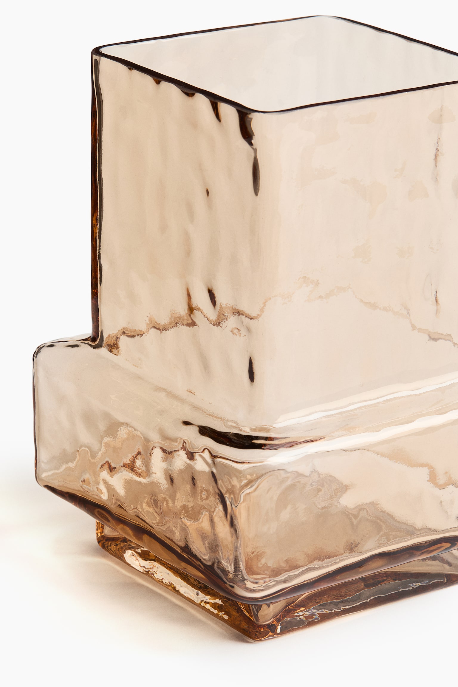 Фактурна скляна ваза - Світло-коричневий/Прозорий - 4