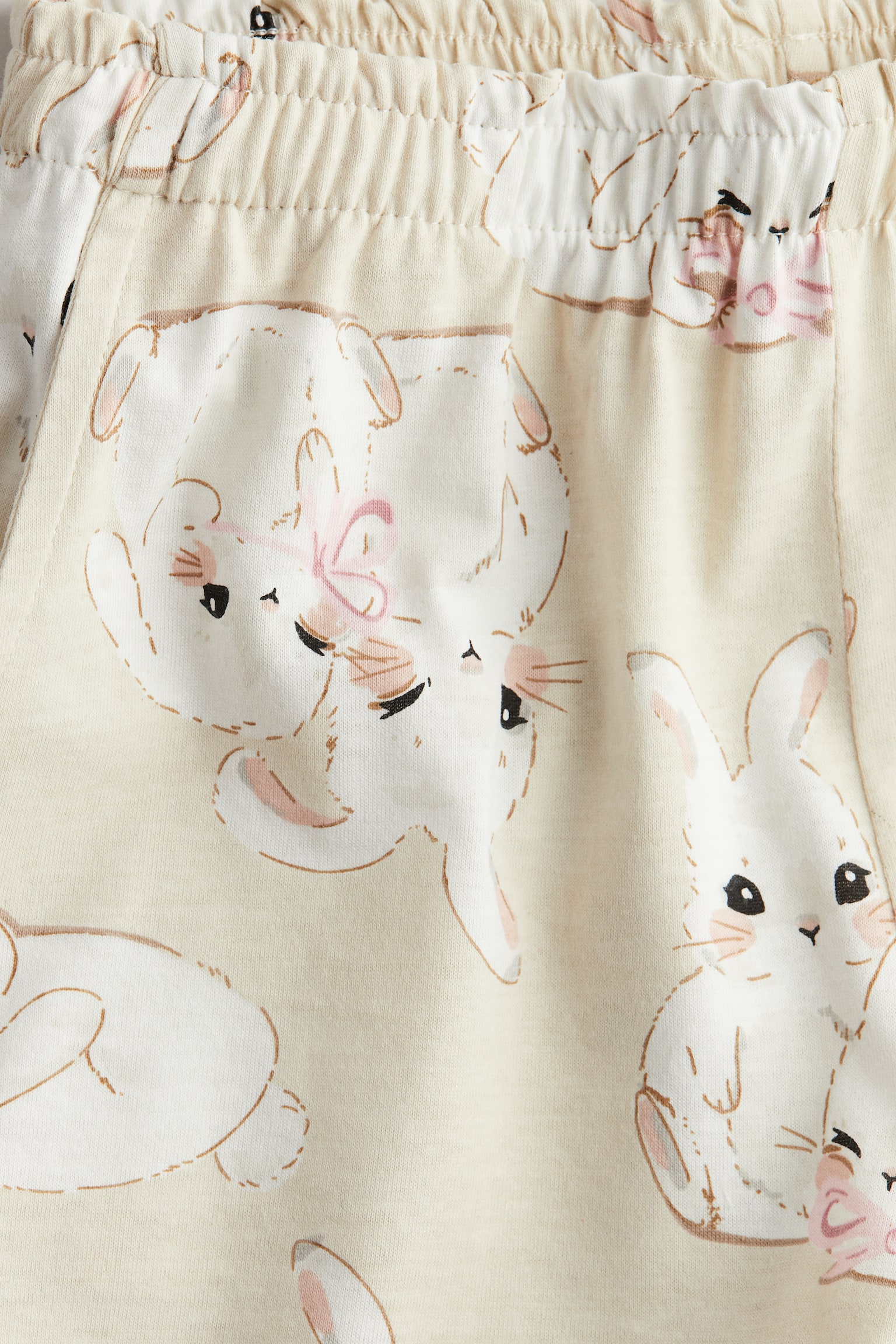 Patterned paper bag shorts - Light beige/Bunnies/Charcoal/Spotted/Light pink/Strawberries - 2