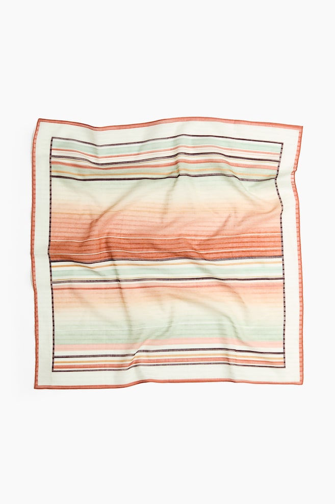 Printed Cotton Scarf - Peach pink/apricot - 1