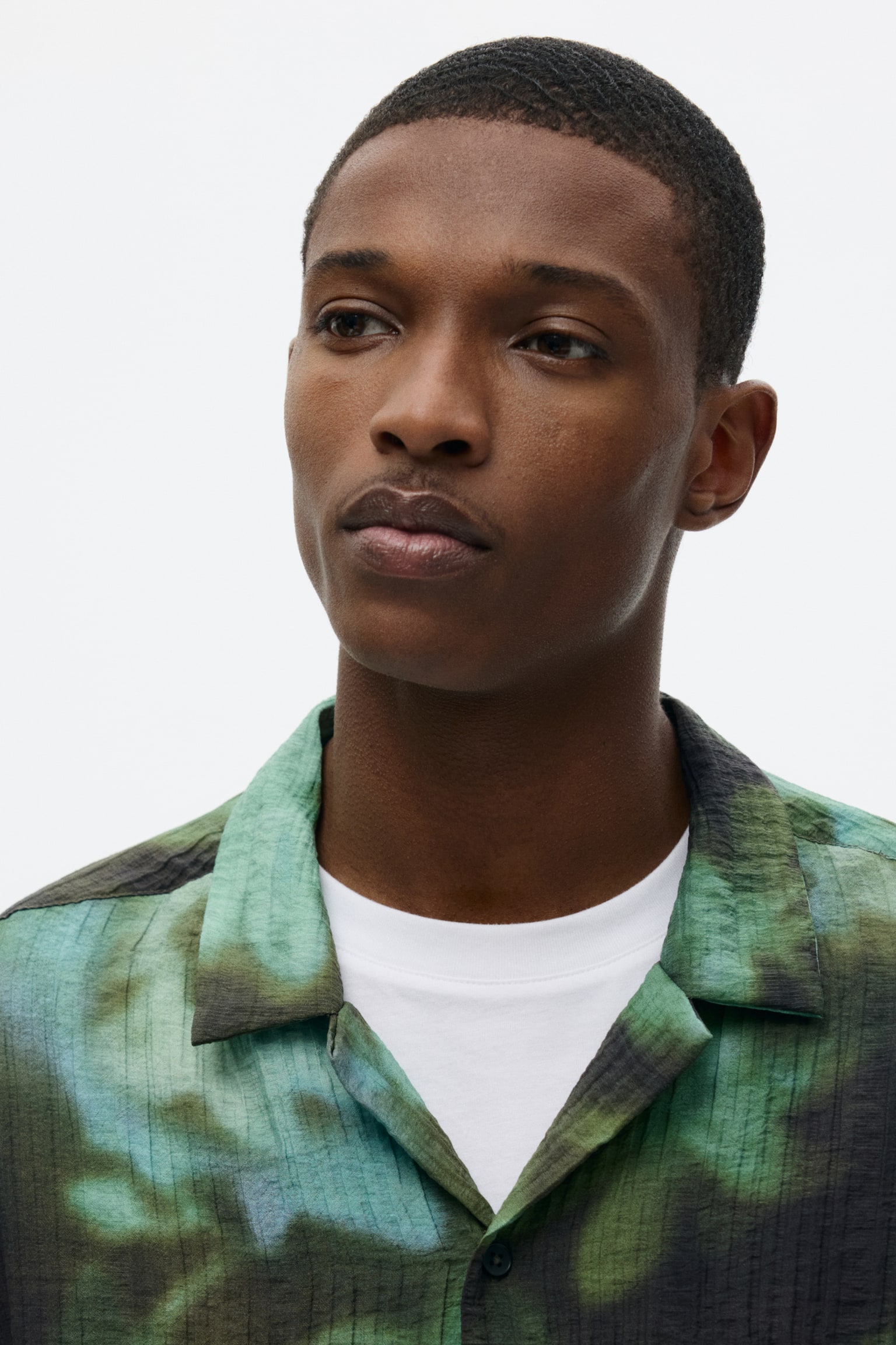 Áo sơ mi cổ hai ve Regular Fit - Màu xanh kaki/Hoa lan - 5