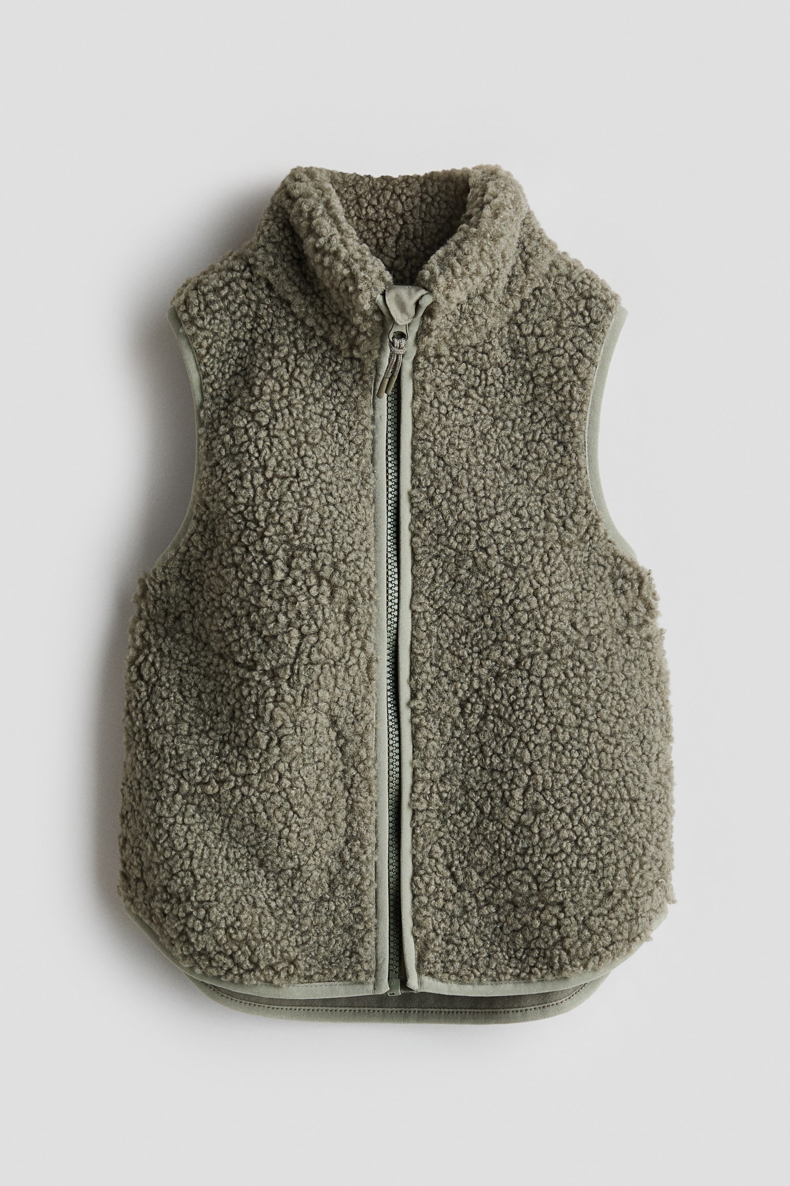 Windproof Teddy Vest - Khaki green