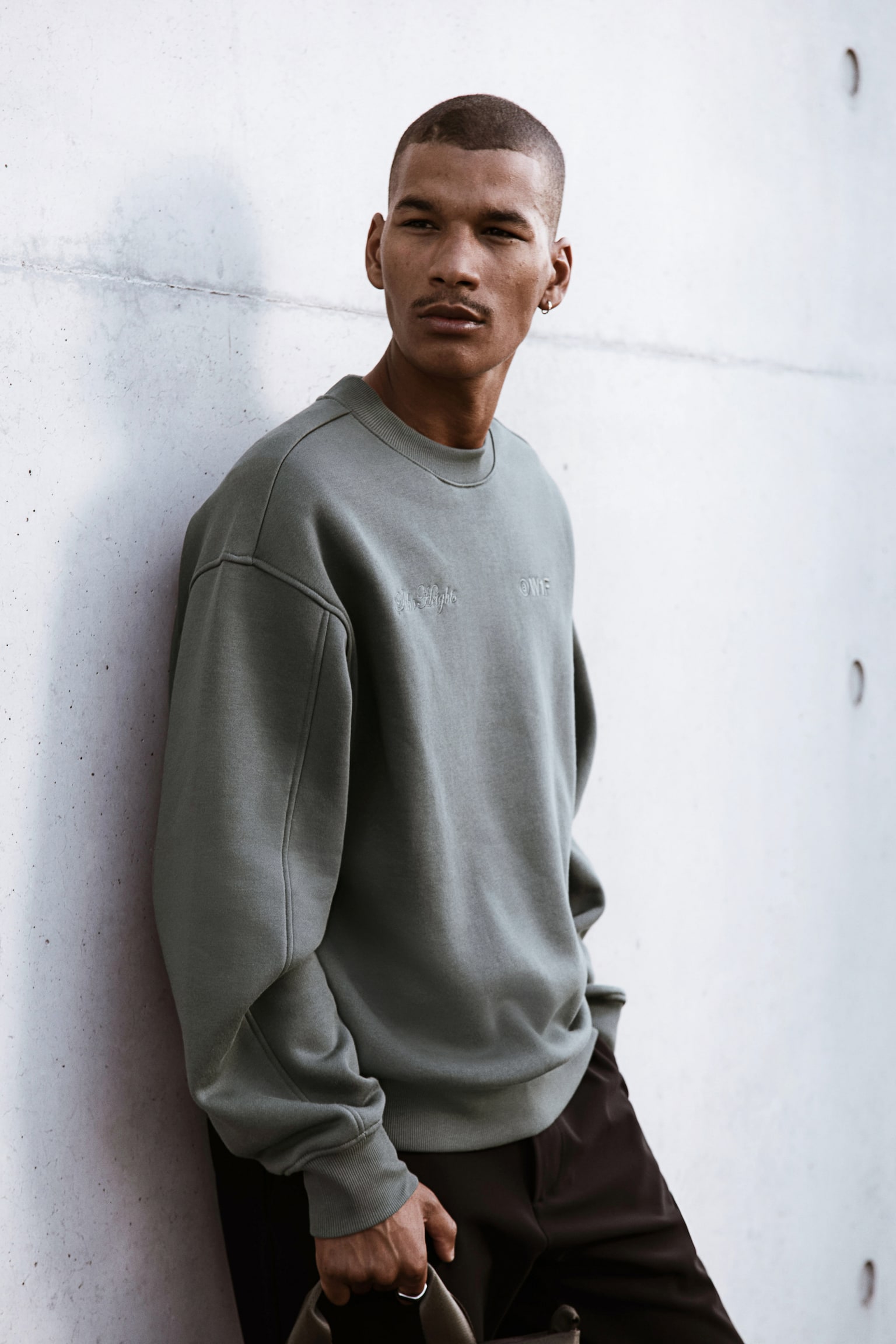 Embroidered sweatshirt - Sage green/Soho Heights/Black/Soho Heights/Cream/White/Soho Heights/Black/Soho/Grey marl/Soho Heights/Light grey - 4