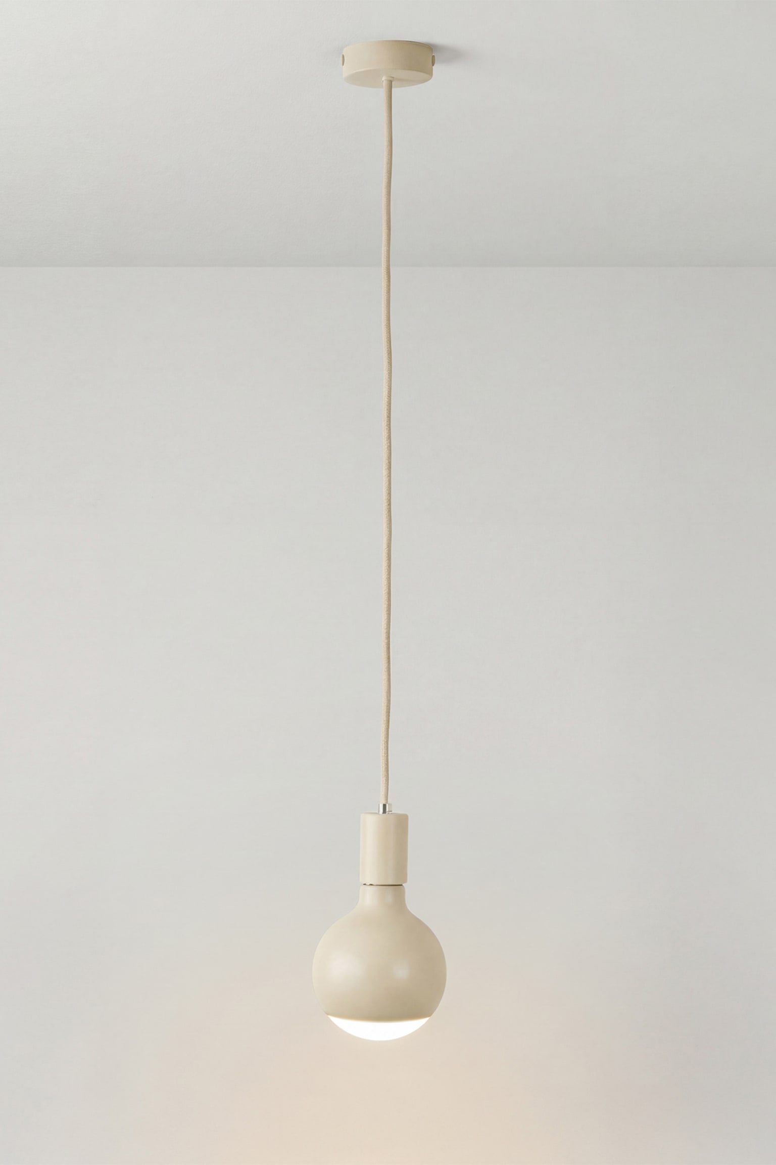 Lampada A Sospensione Filotto Con Lampadina - Beige/Nero - 1