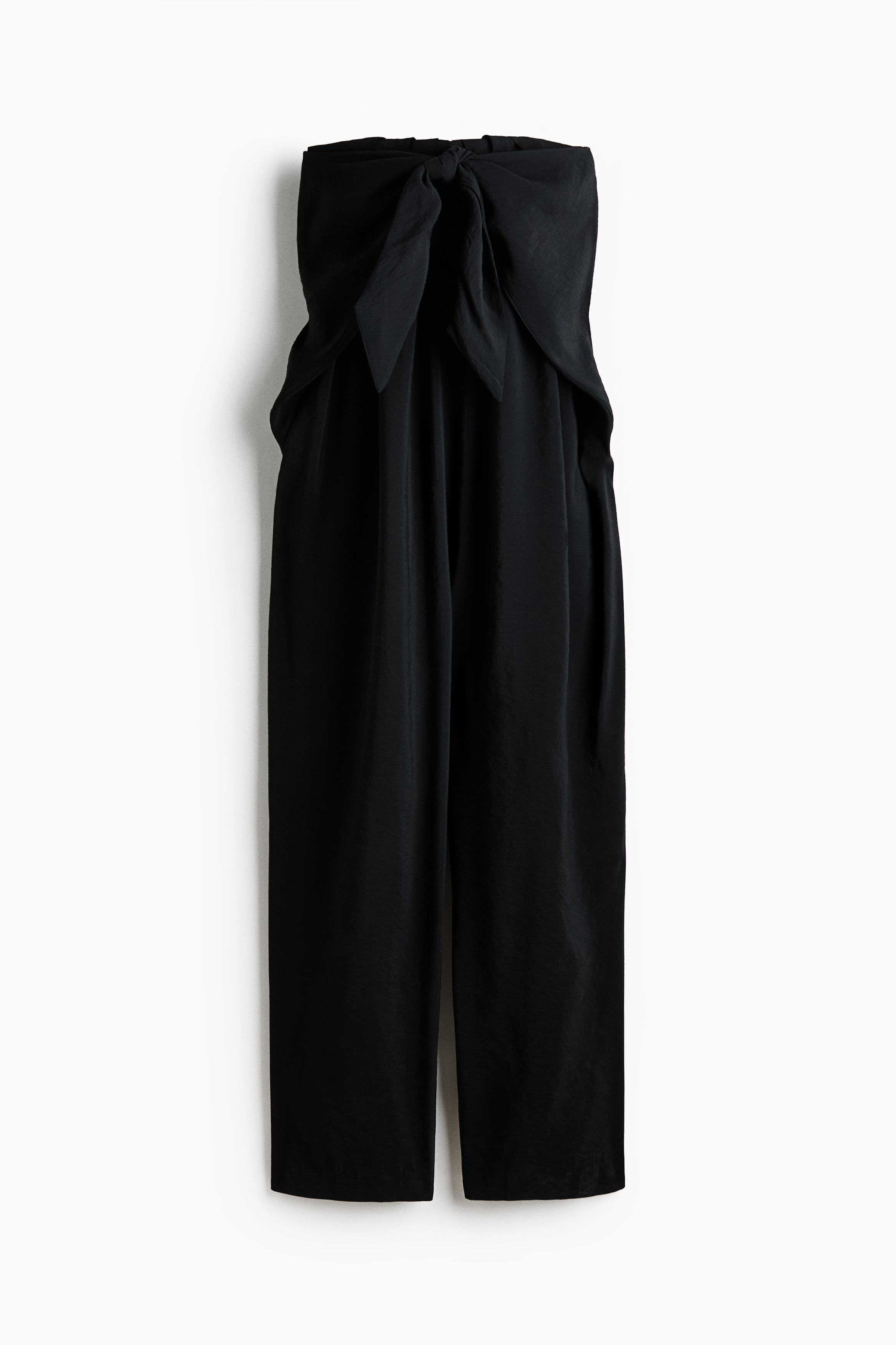 Tie-detail bandeau jumpsuit - Black