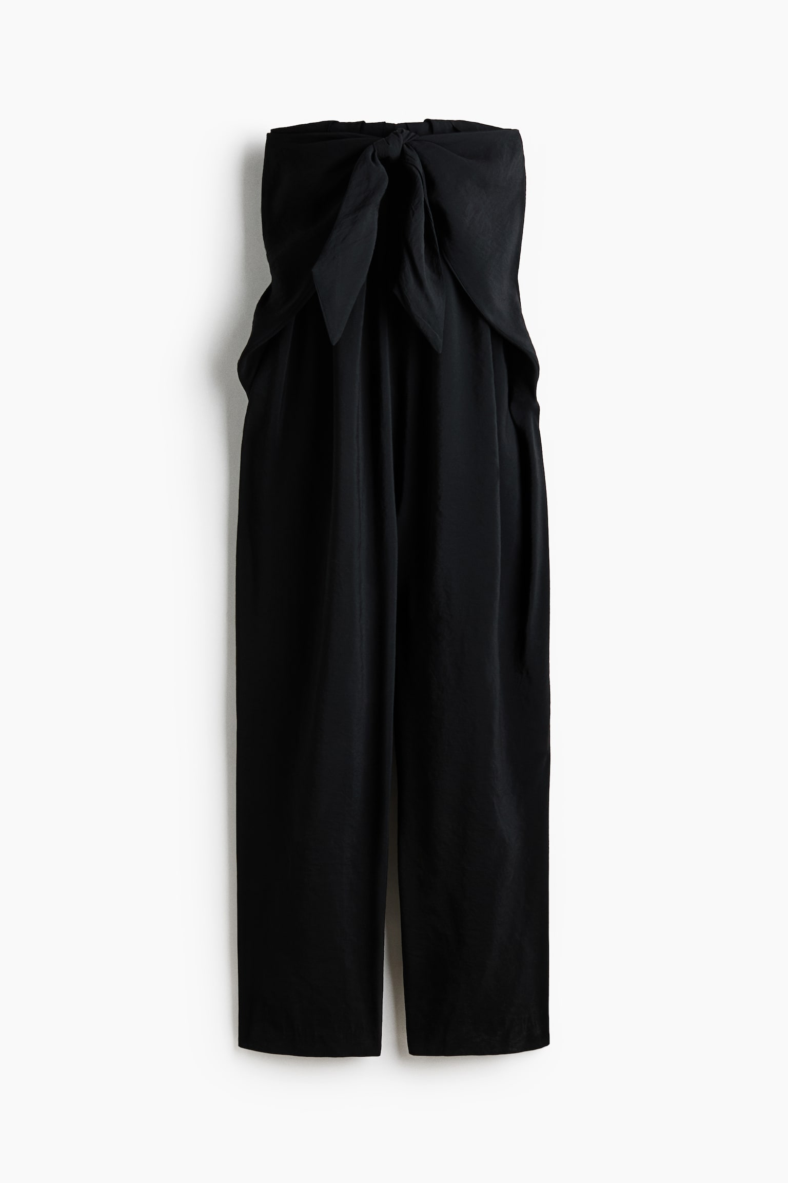 Tie-detail bandeau jumpsuit - Black - 1