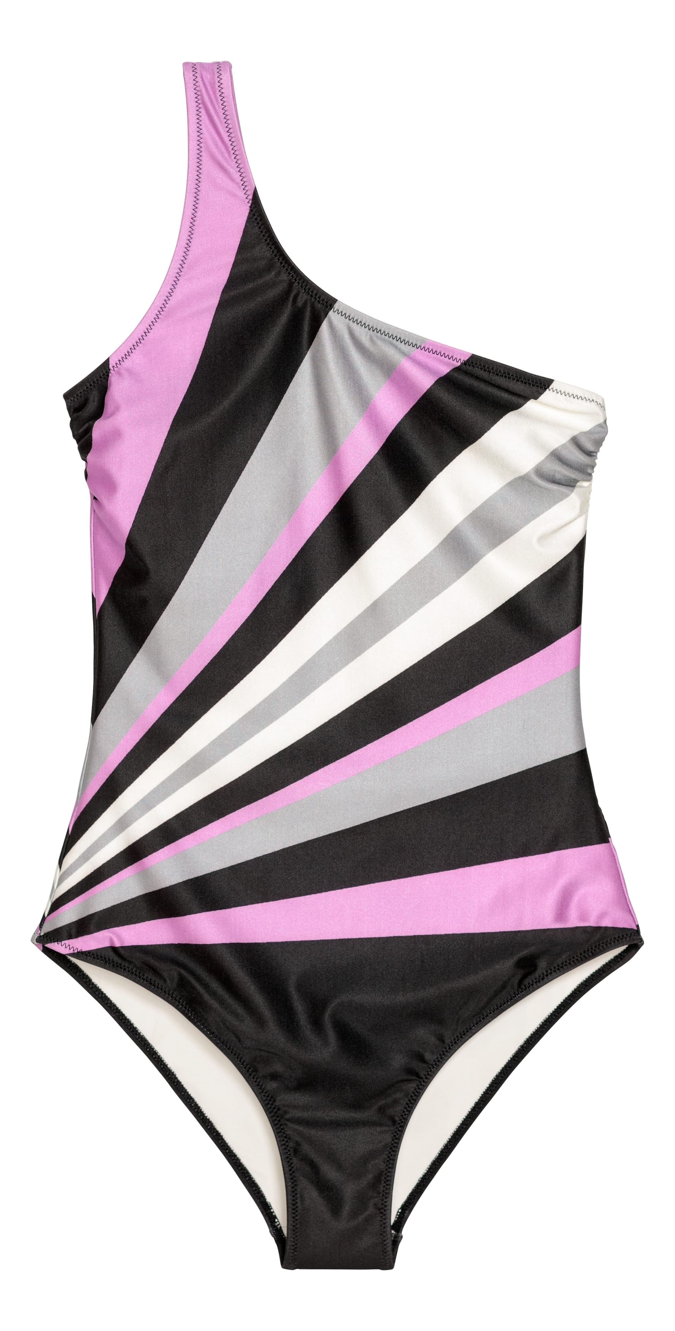 View larger image: One-shoulder Swimsuit - Black/purple - Ladies | H&M CA 1