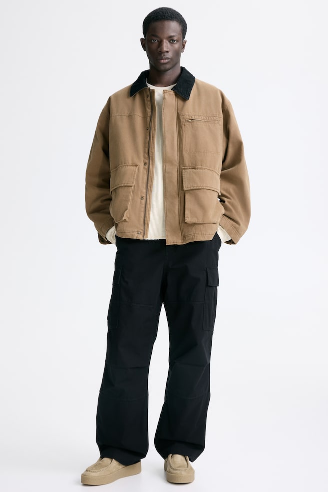 Relaxed-Fit Cotton Cargo Pants - Black/Light beige/Dark khaki green/Khaki green - 2