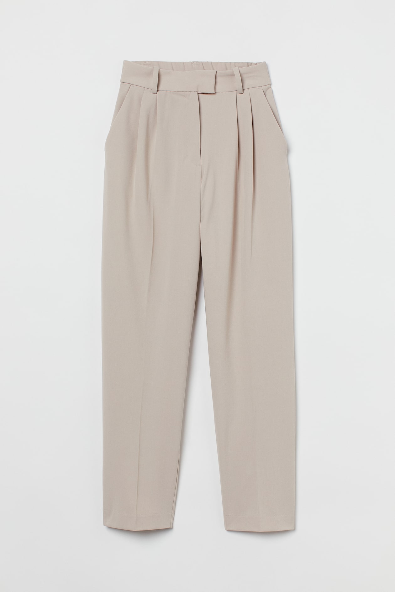 Ankle-length trousers - High waist - Ankle length - Light greige ...