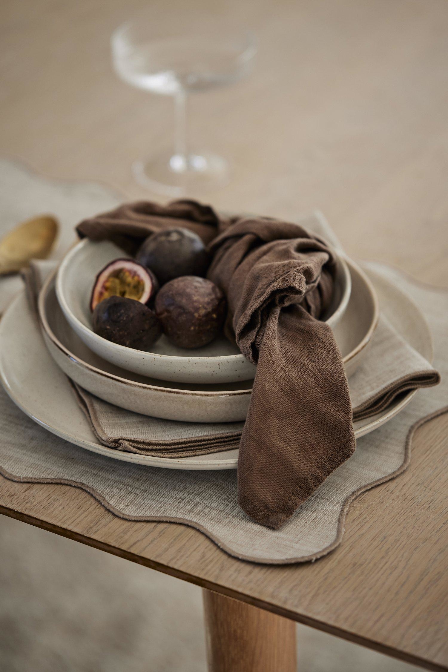 Serviette De Table Sabina 4p - Nature/Gris-noir/Beige-jaune/Rose/Beis