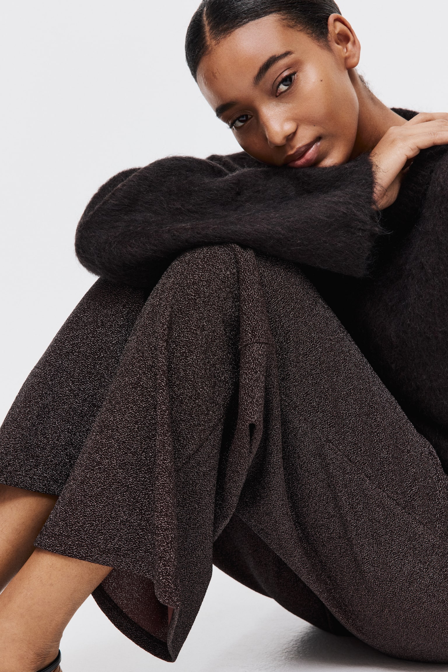 Shimmering trousers - Dark brown/Black/Burgundy - 3