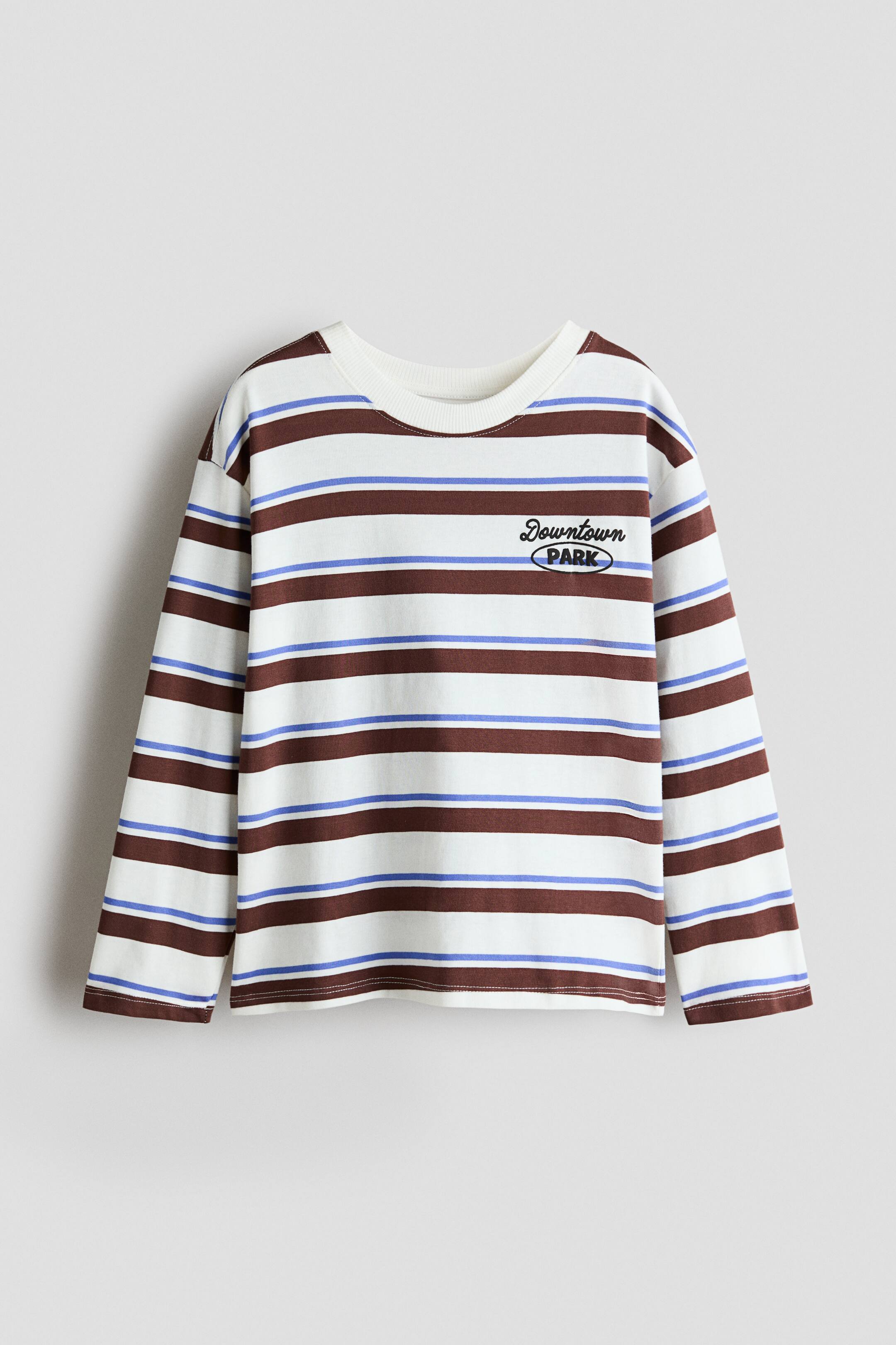 View larger image: Long-sleeved printed T-shirt - White/Striped - Kids | H&M 1