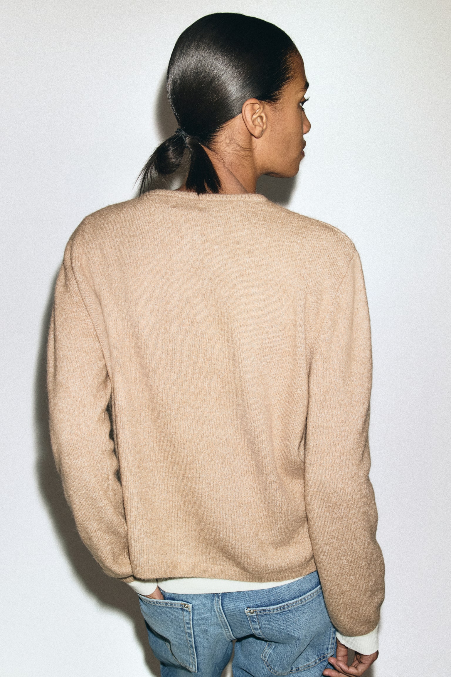 Loose-fit cardigan - Beige marl/Navy blue/Greige marl/Dark grey marl/Brown/Light green marl/Black/Light yellow/Dark brown/Dark grey marl/Navy blue - 4