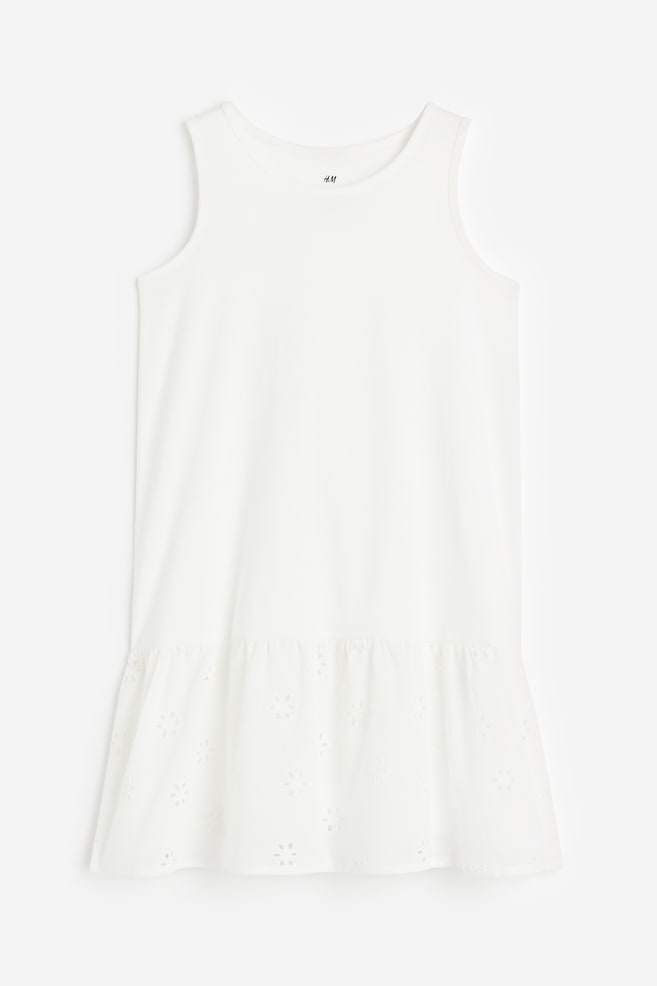 A-line cotton dress - White/Light blue/Light pink - 1