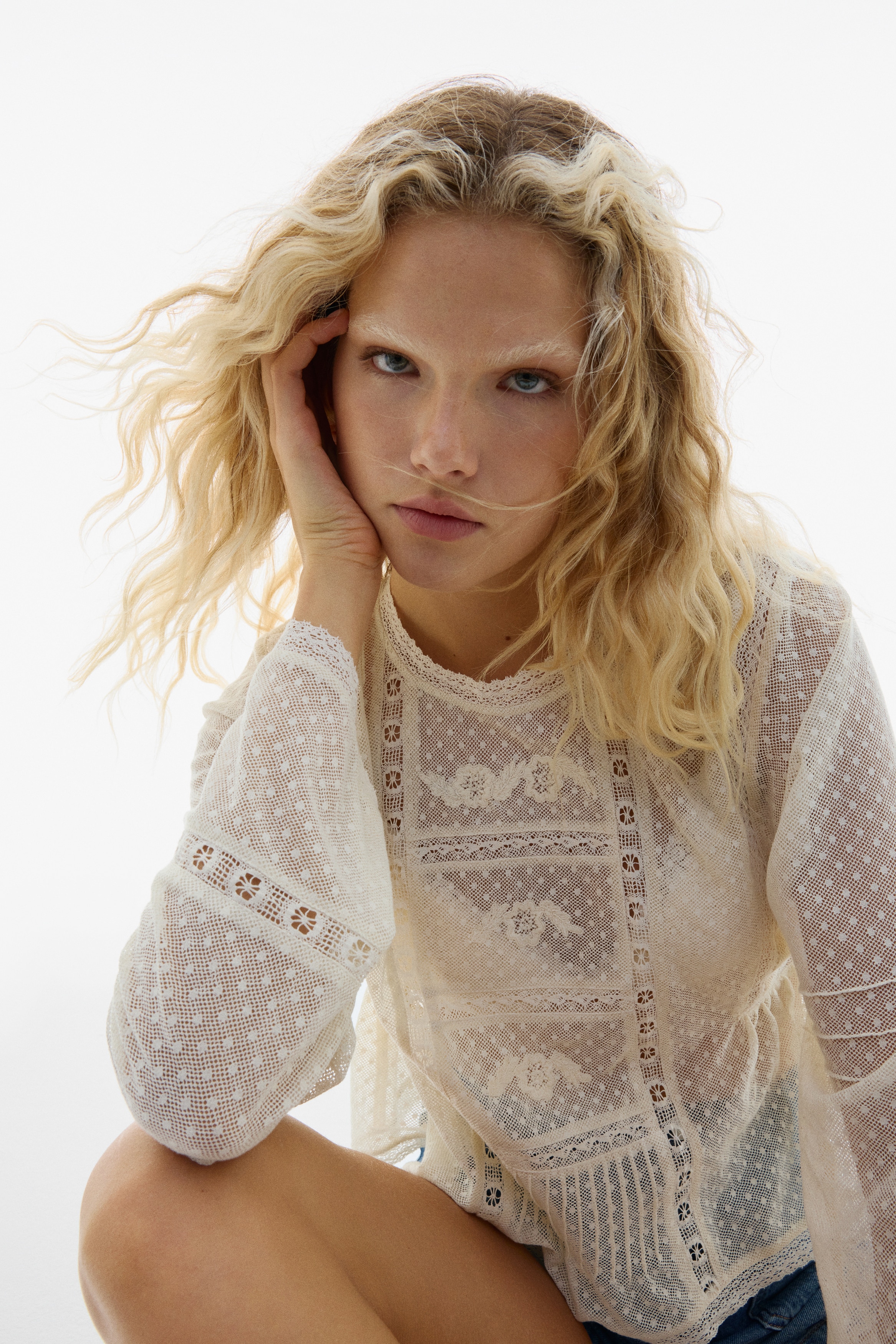 Plumeti mesh blouse