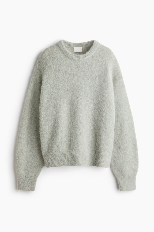 Jersey oversize en mezcla de alpaca - Verde pálido/Topo jaspeado oscuro/Amarillo empolvado claro/Marrón/Azul marino/Marrón oscuro - 1