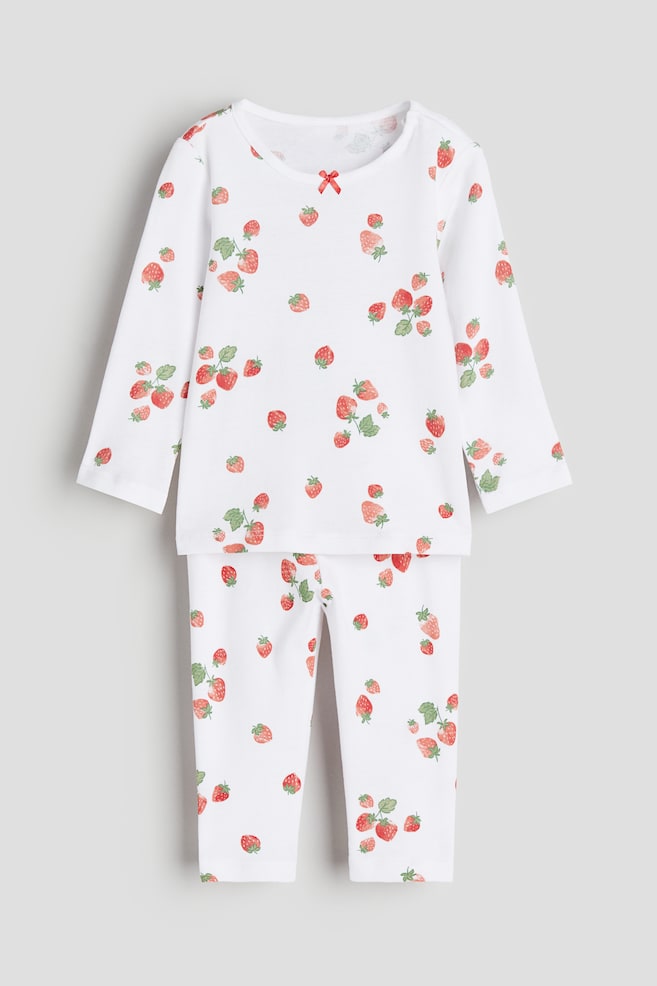 Printed cotton pyjamas - White/Strawberries/White/Animals/White/Pandas/White/Floral/dc/dc/dc - 1