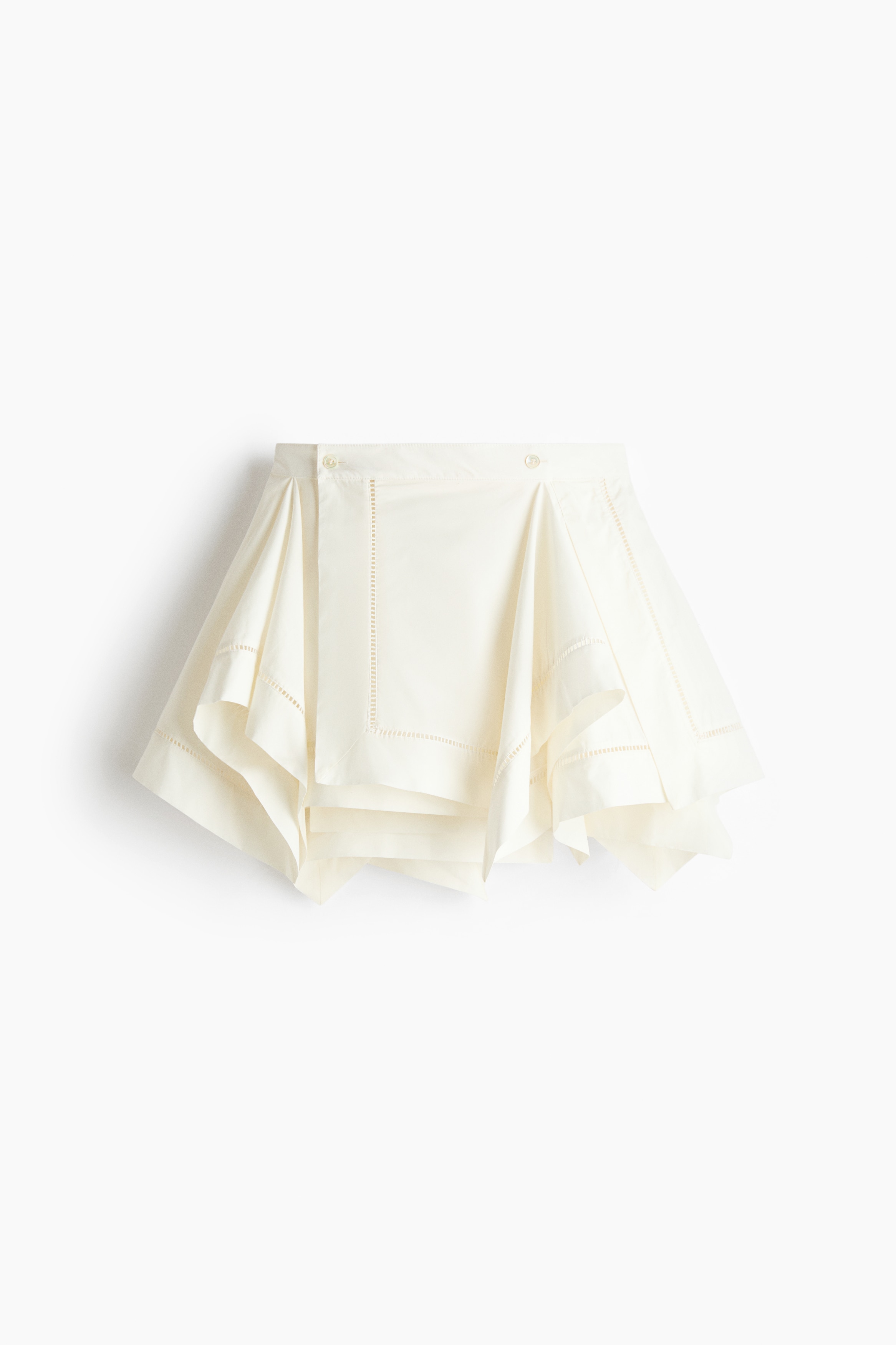 Draped-Panel Wrap Skirt  - Cream