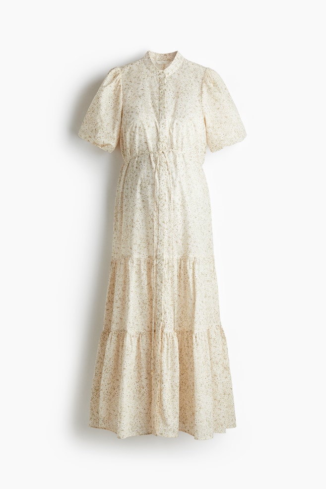 MAMA Tiered cotton dress - Ανοιχτό μπεζ/φλοράλ/Γαλάζιο/Μαύρο/φλοράλ - 1