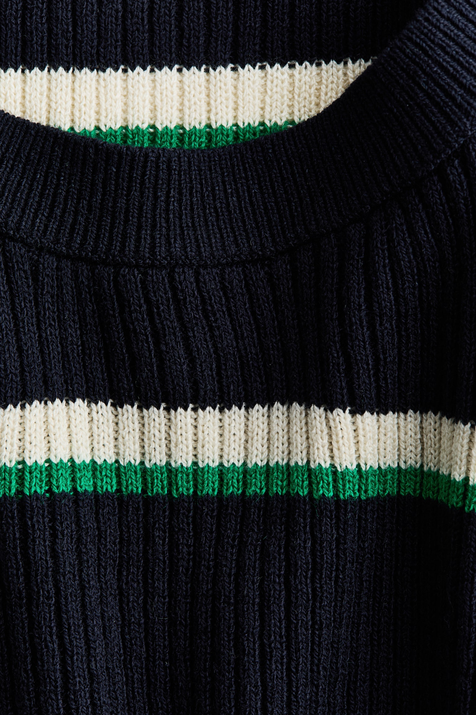 Женский топ H&M Rib-Knit, цвет: Тёмно-синий / Полосатый — фото 5