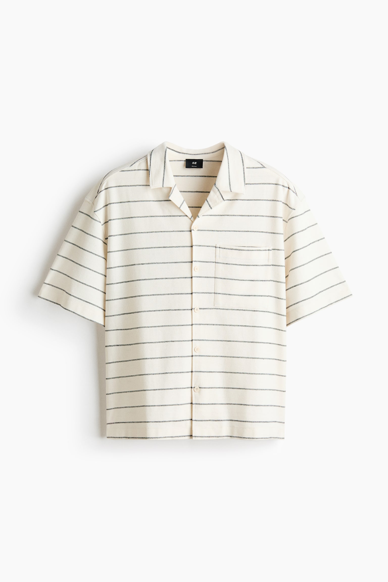 Relaxed Fit Resort shirt - Cream/Striped/Dusty blue/Striped