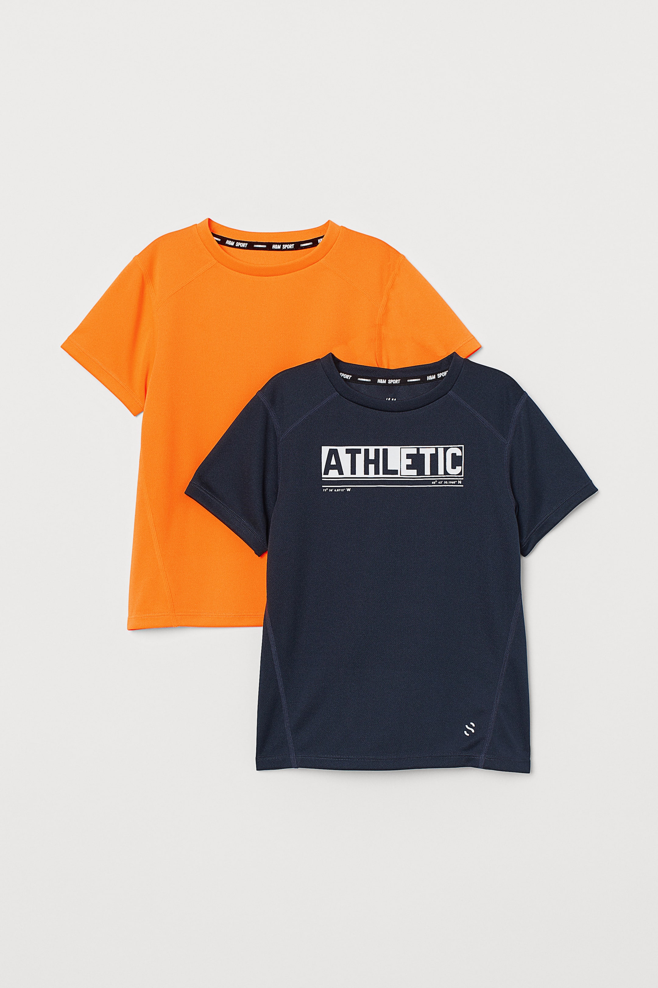 View larger image: 2-pack sports tops - Dark blue/Neon orange - Kids | H&M IE 1