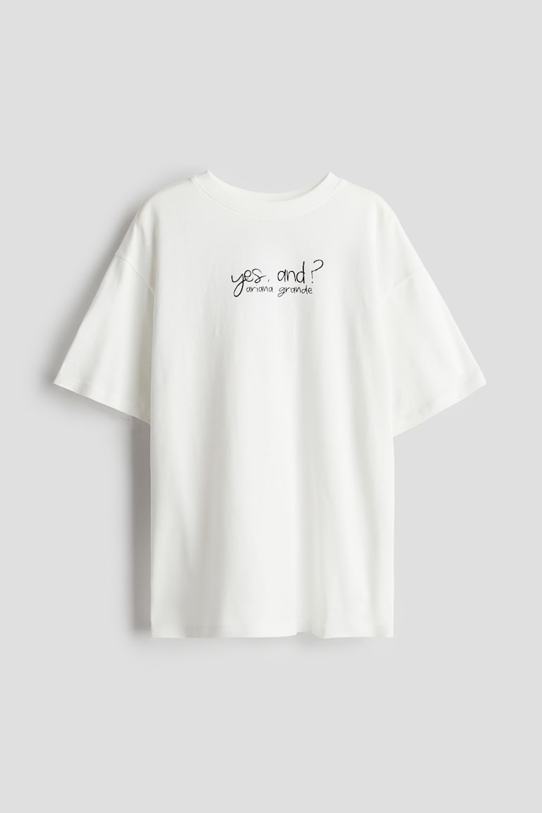 White/Ariana Grande Oversized Printed T-shirt for kids Short