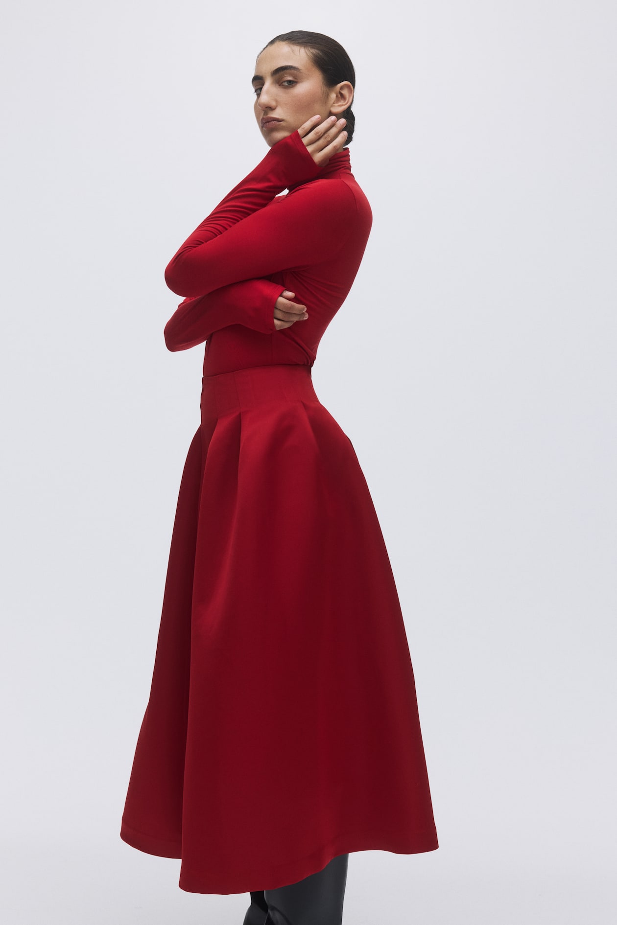 Jupe évasée - Rouge - FEMME | H&M FR