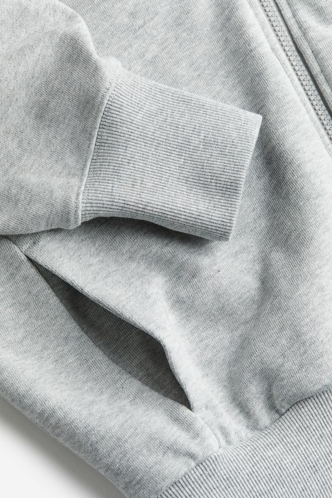 DryMove™ Zip-through sports hoodie - Grey marl/Black/Cream - 7