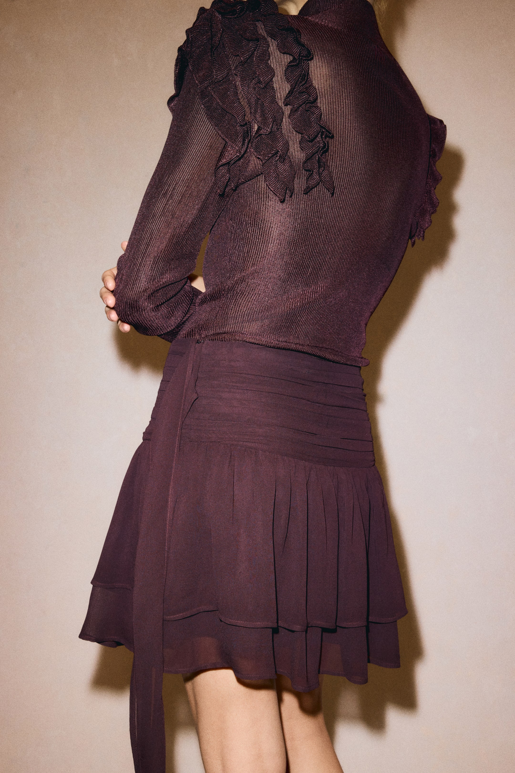 Tiered Viscose Skirt