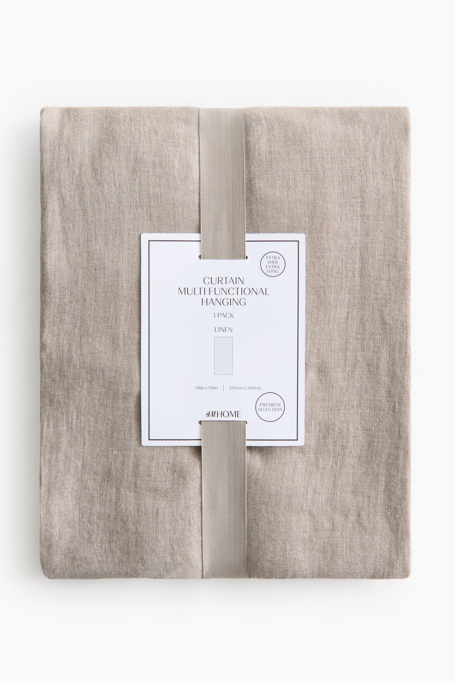 1-pak langt og bredt gardinfag - Muldvarp/Creme - 2