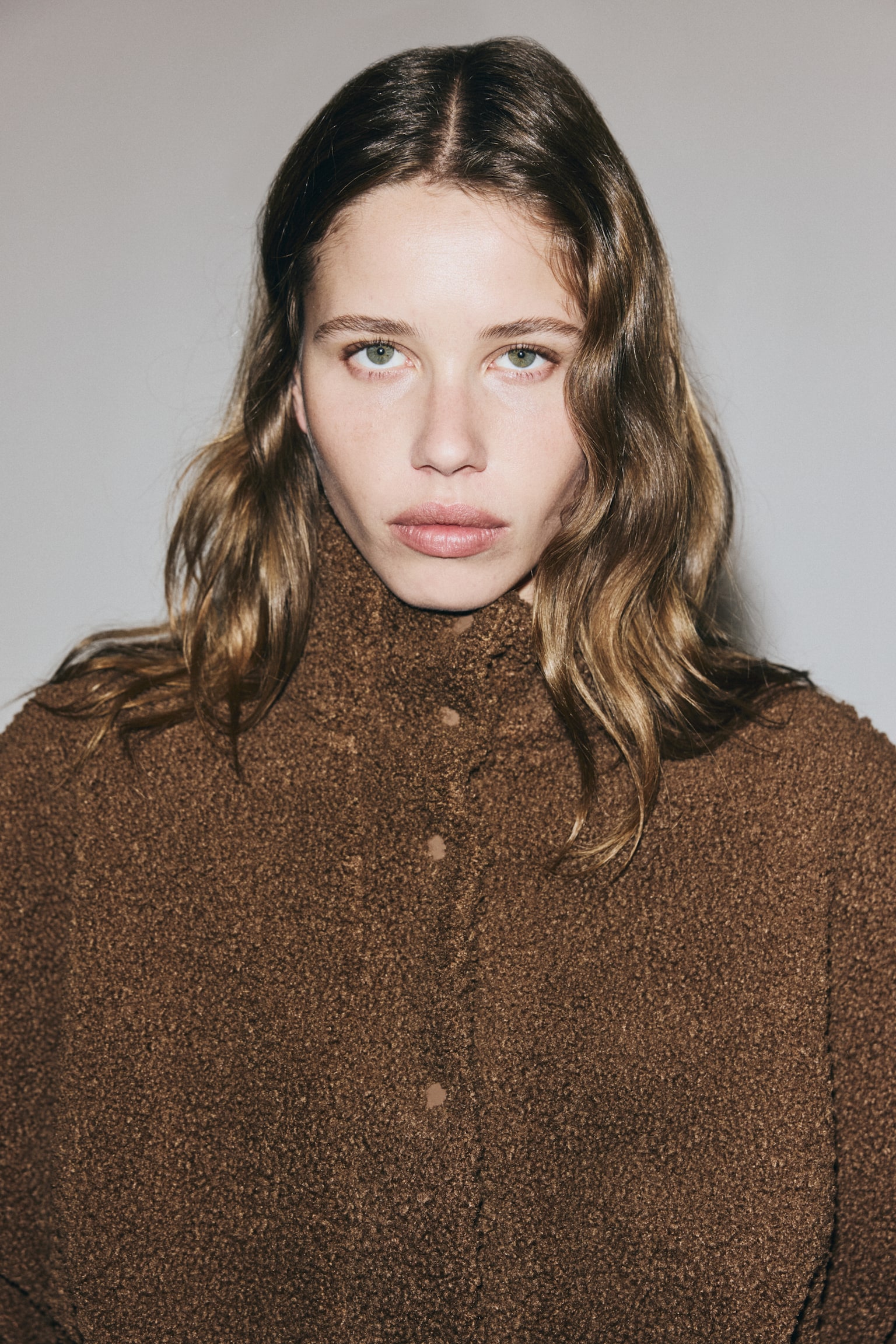 Veste en tissu Teddy bear - Marron foncé/Beige clair/Marron foncé - 3