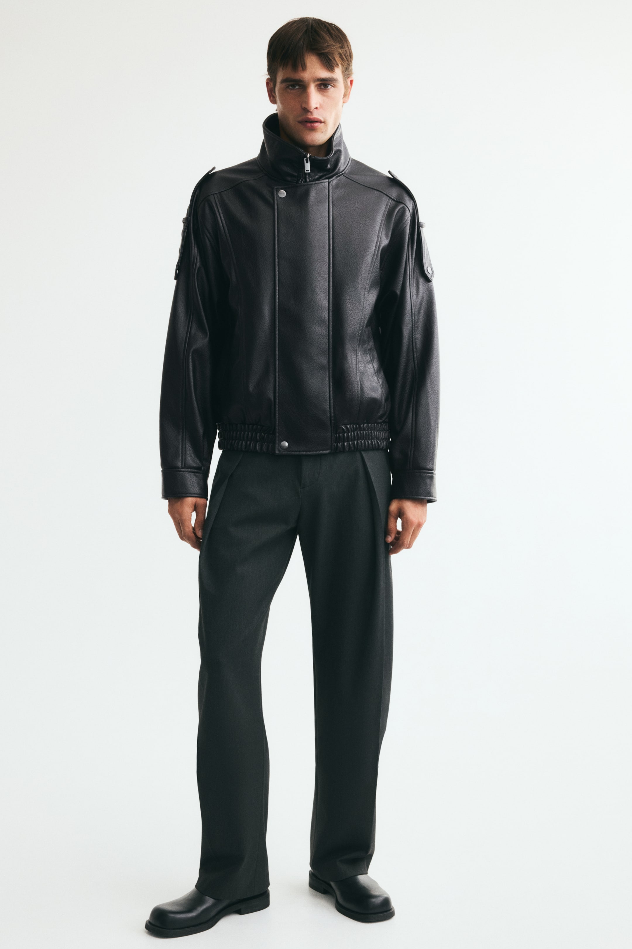 H&M Coated Biker Jacket — фото 5