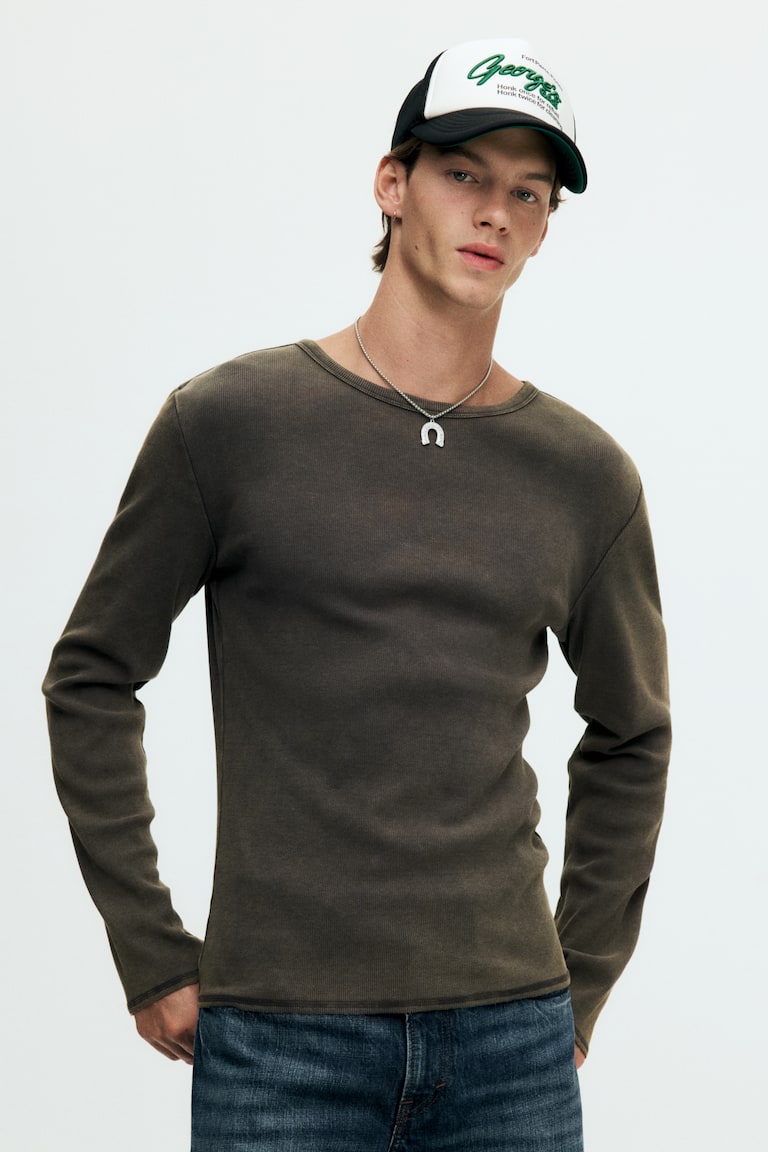 Rebrasta majica Slim Fit