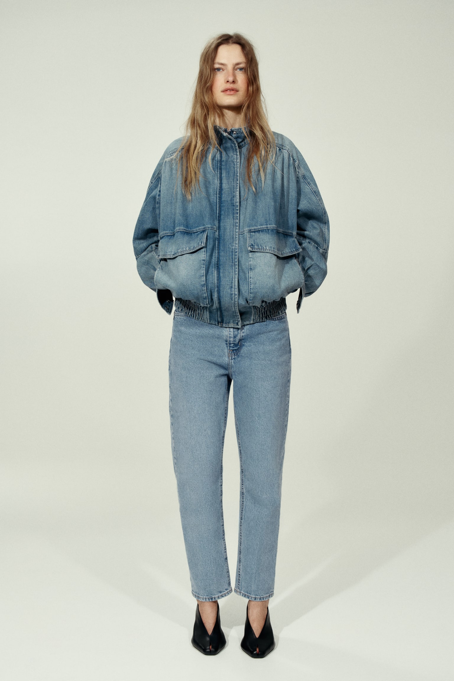 Mom Slim Fit High Waist Ankle Jeans - Bleu denim clair/Bleu denim/Gris denim foncé/Bleu denim/Bleu denim foncé/Bleu denim foncé/Blanc/Bleu denim/Bleu denim - 4